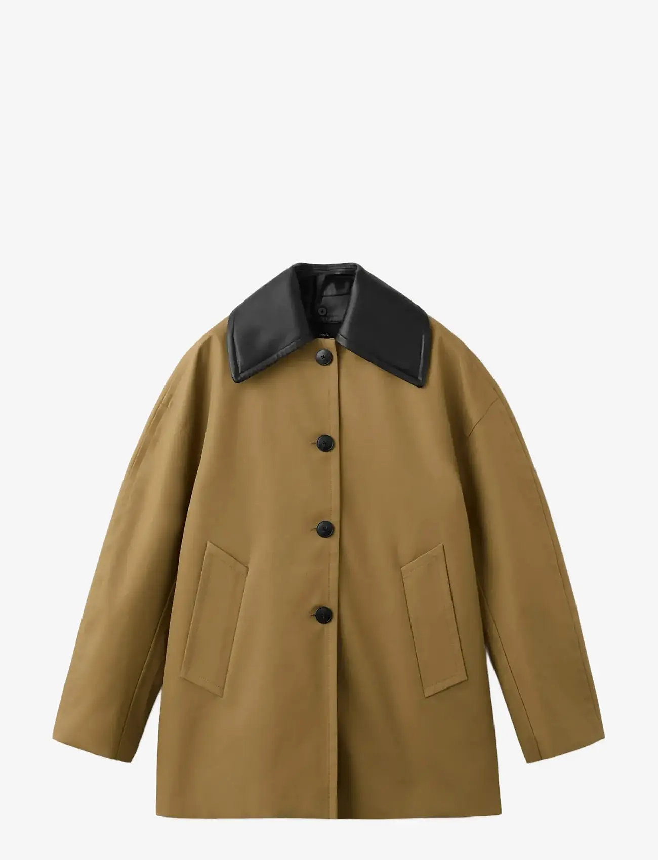 Mango - Faux leather effect trench coat - trenchcoats - medium brown - 1