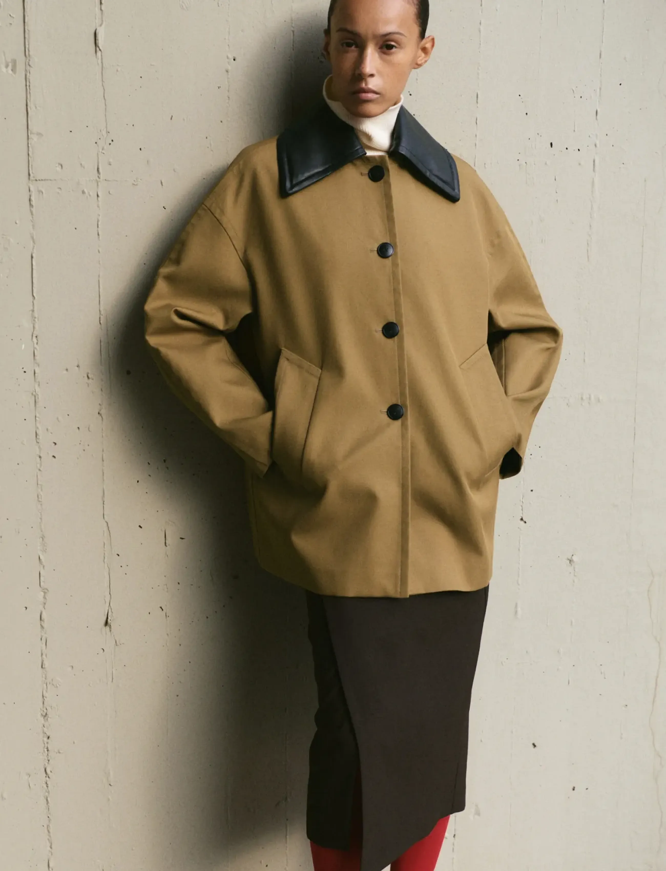 Mango Faux Leather Effect Trench Coat, L, Coats, Braun - Frauen