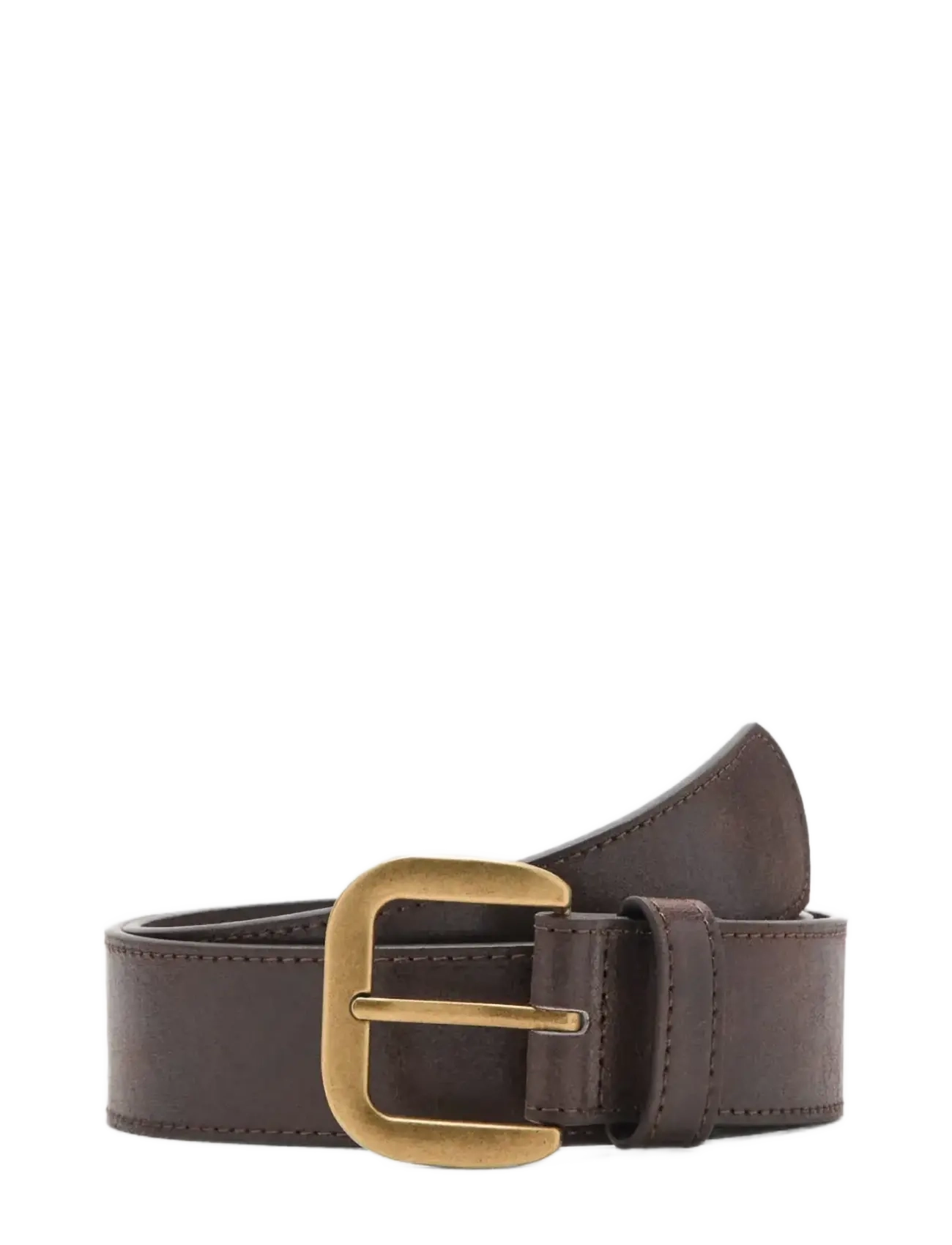 Mango Square buckle belt - Modern femininity - DARK BROWN / brown