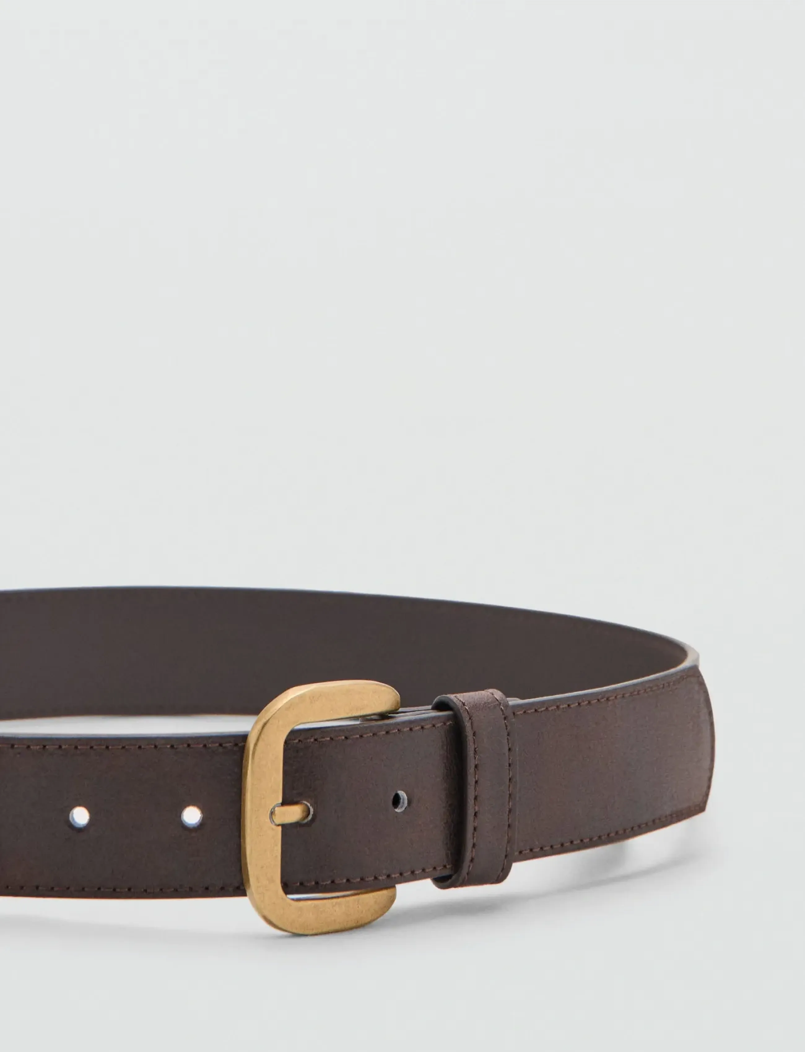 Mango - Square buckle belt - vardagsskärp - dark brown - 1