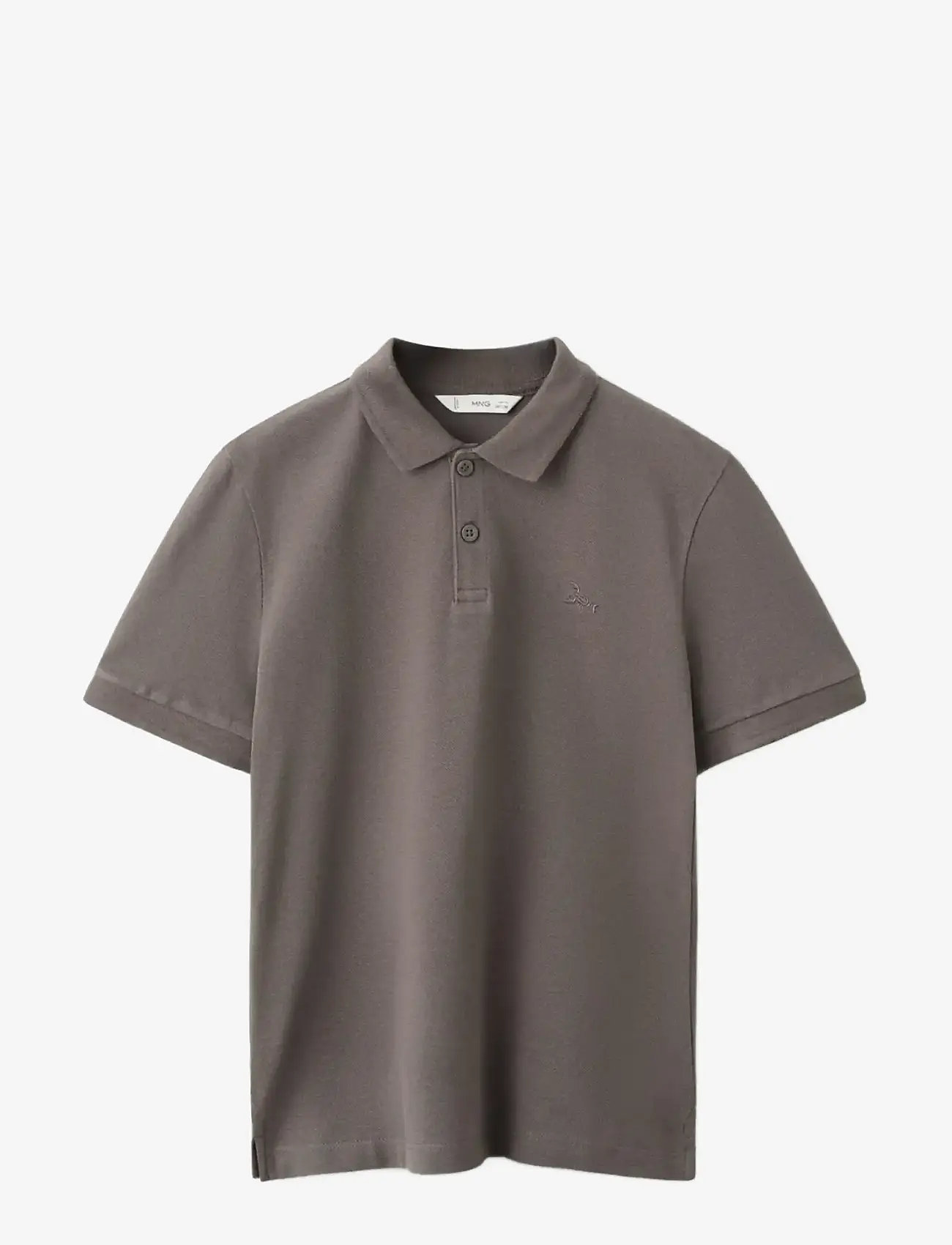 Mango - Cotton polo shirt - kortærmede poloer - dark brown - 1