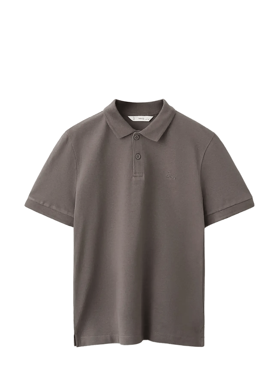 Mango - Cotton polo shirt - kortærmede poloer - dark brown - 1
