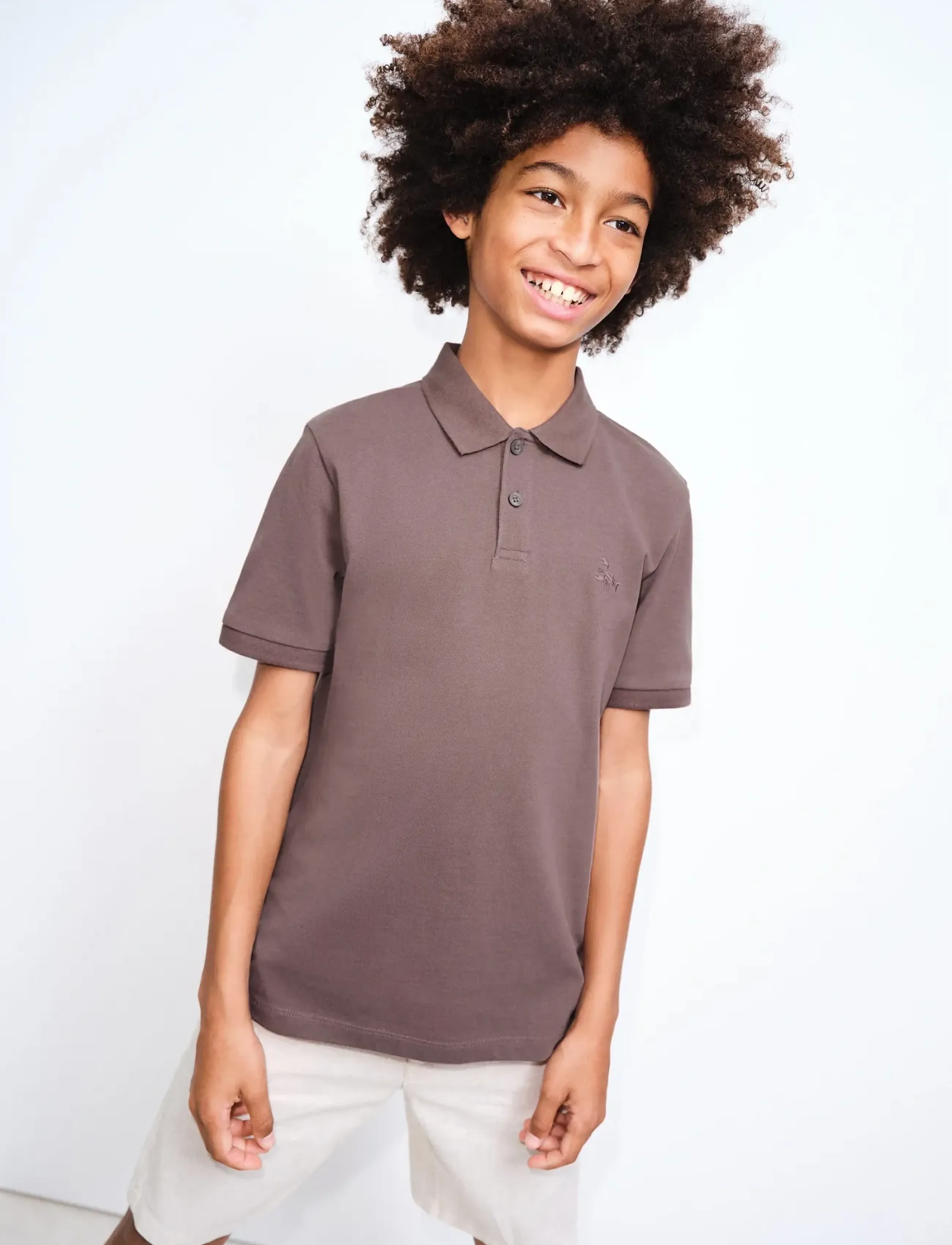 Mango Cotton Polo Shirt, Børn, Polo T-shirt, Brun, Str: 5-6