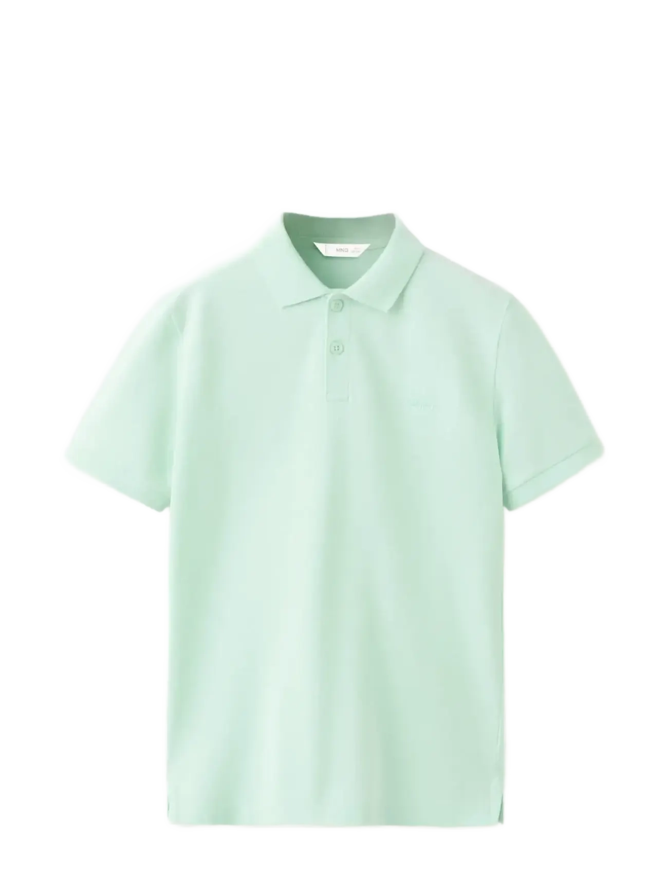 Mango Cotton Polo Shirt, 7-8, Shirts, Grün - Short-sleeved Kinder