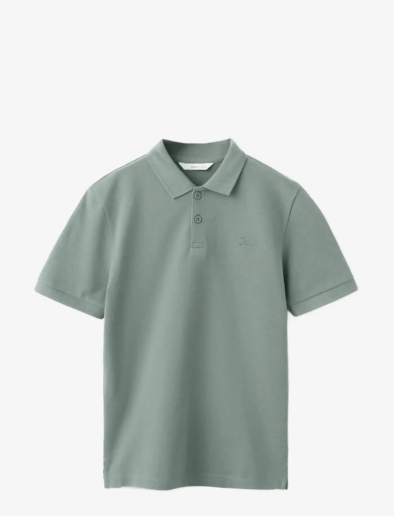 Mango - Cotton polo shirt - pikéer - green - 0