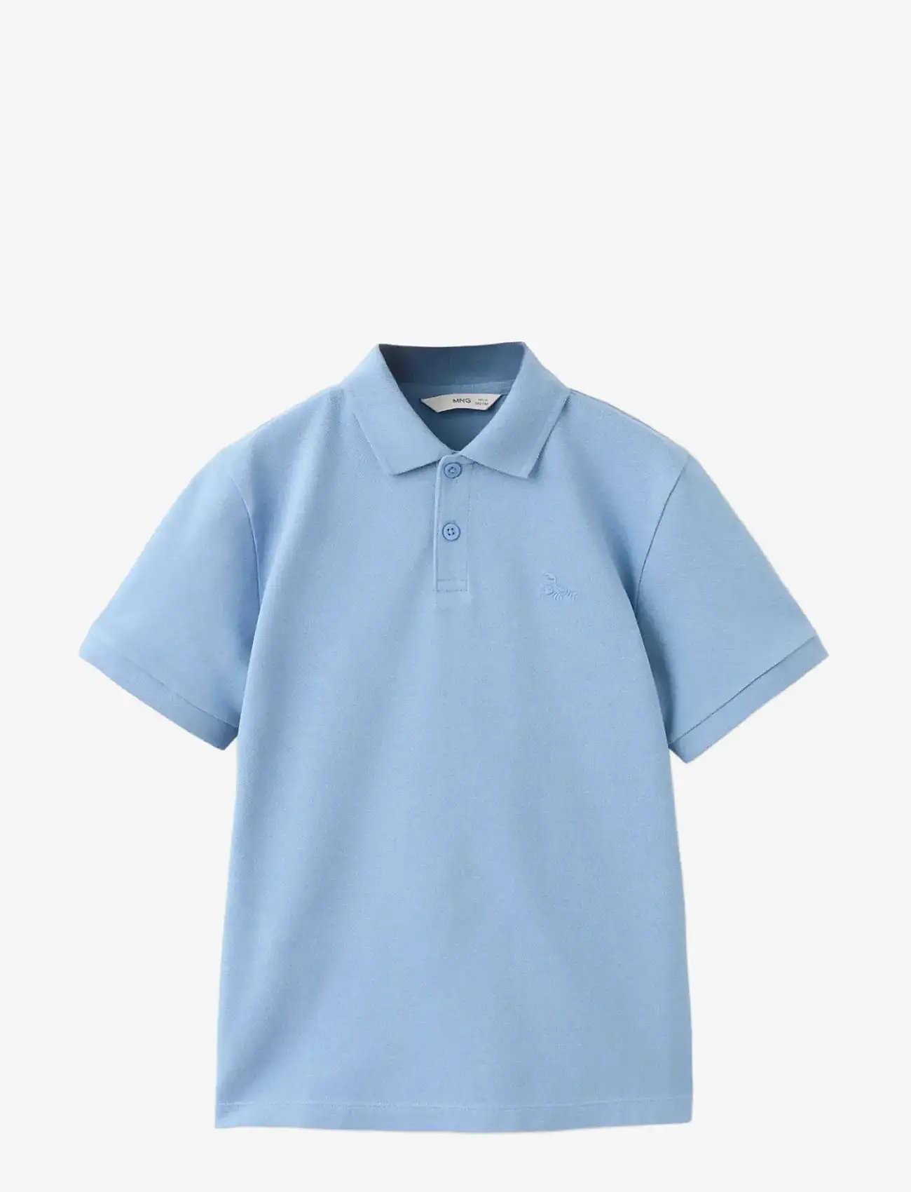 Mango - Cotton polo shirt - kortærmede poloer - medium blue - 0