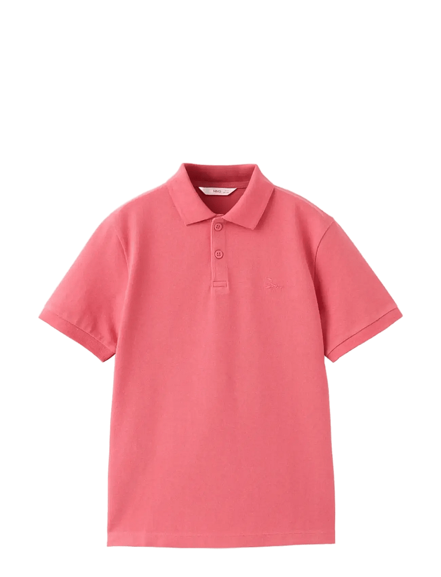Mango - Cotton polo shirt - kortärmade pikéer - red - 0