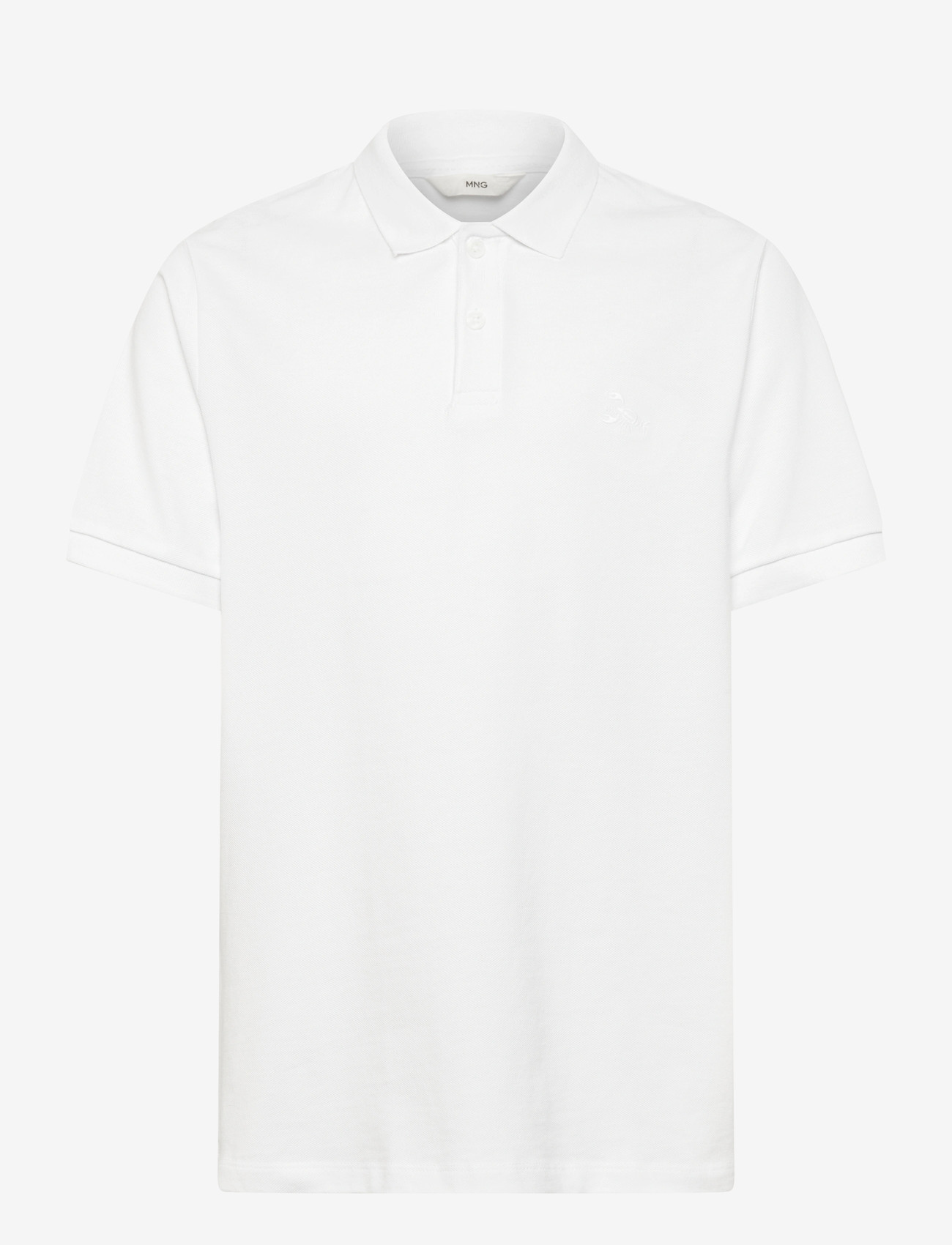 Mango - Cotton polo shirt - kortærmede poloer - white - 0