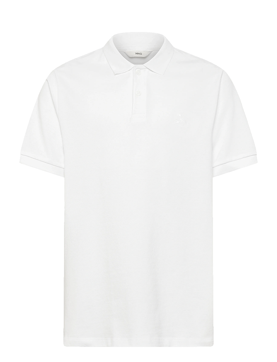 Mango - Cotton polo shirt - kortärmade pikéer - white - 0