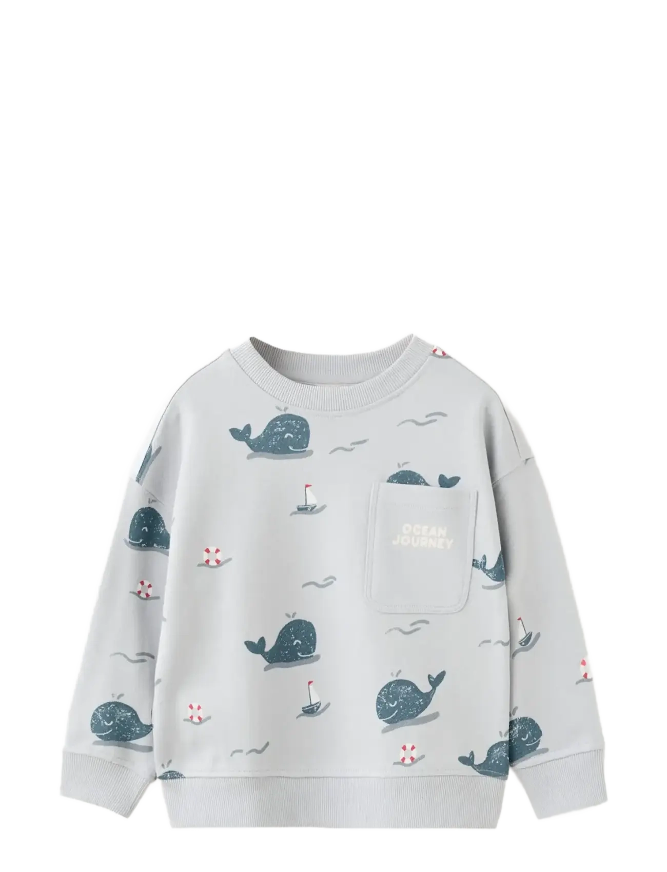 Mango Printed sweatshirt with pocket - Oberteile - LT-PASTEL BLUE / blue