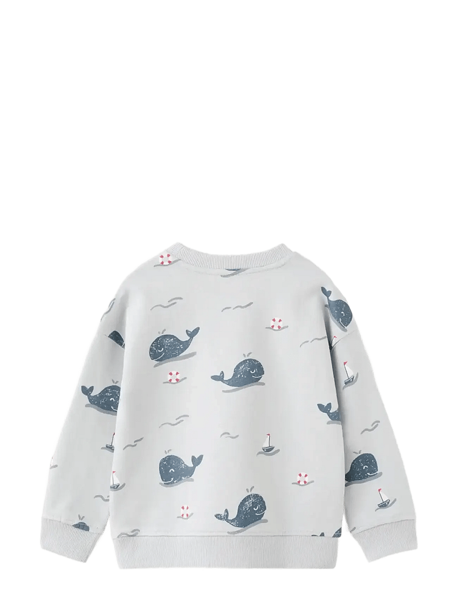 Mango - Printed sweatshirt with pocket - sweatshirts - lt-pastel blue - 1