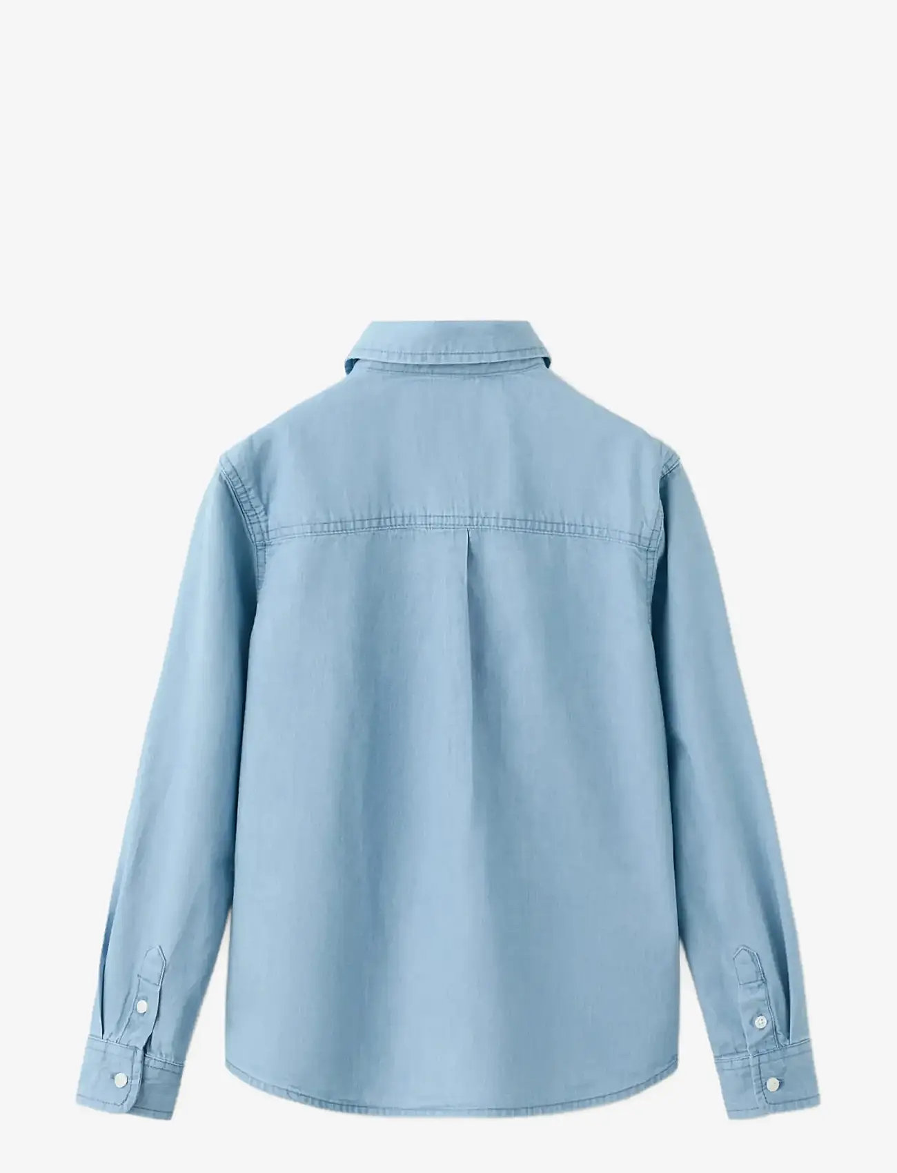 Mango - Cotton denim shirt - långärmade skjortor - open blue - 2