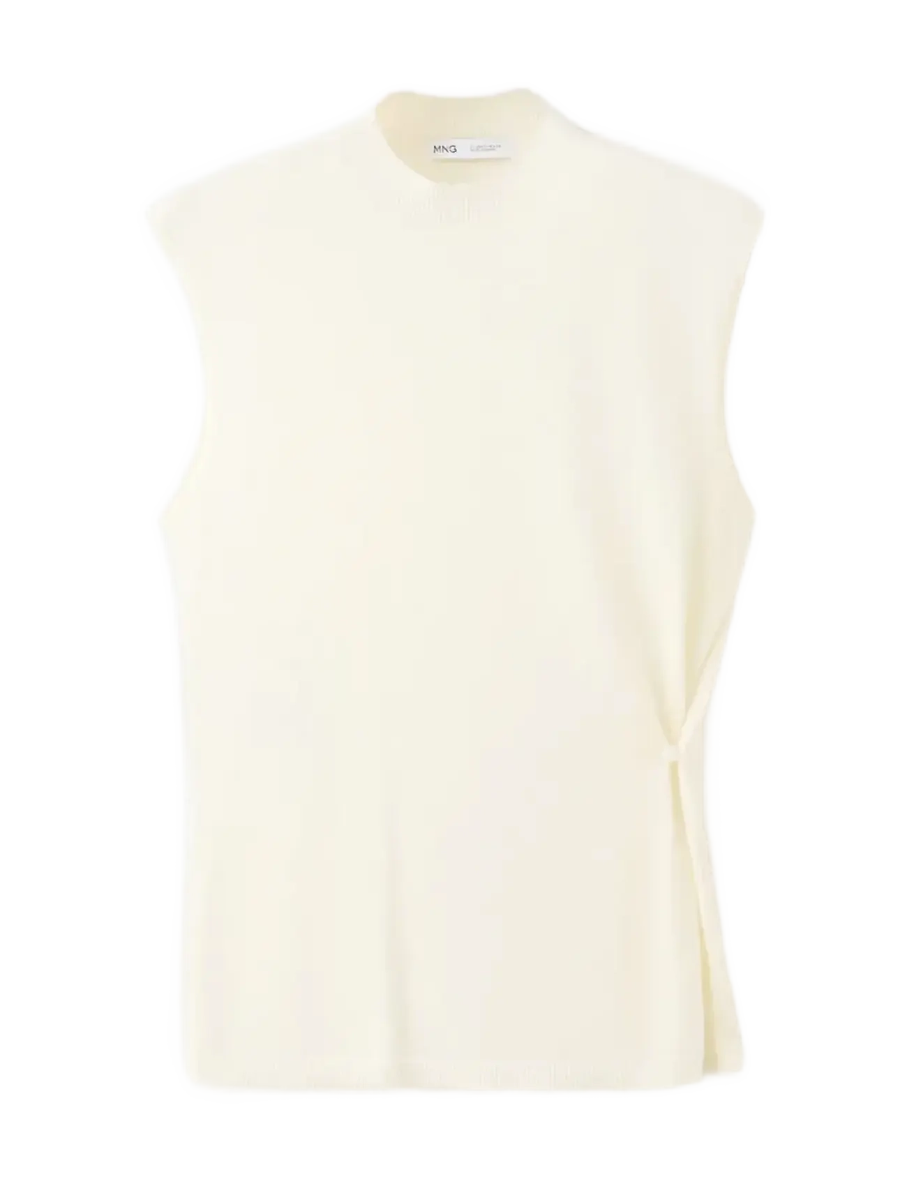 Mango Side gathered knitted top - Nyheder - LIGHT BEIGE / cream