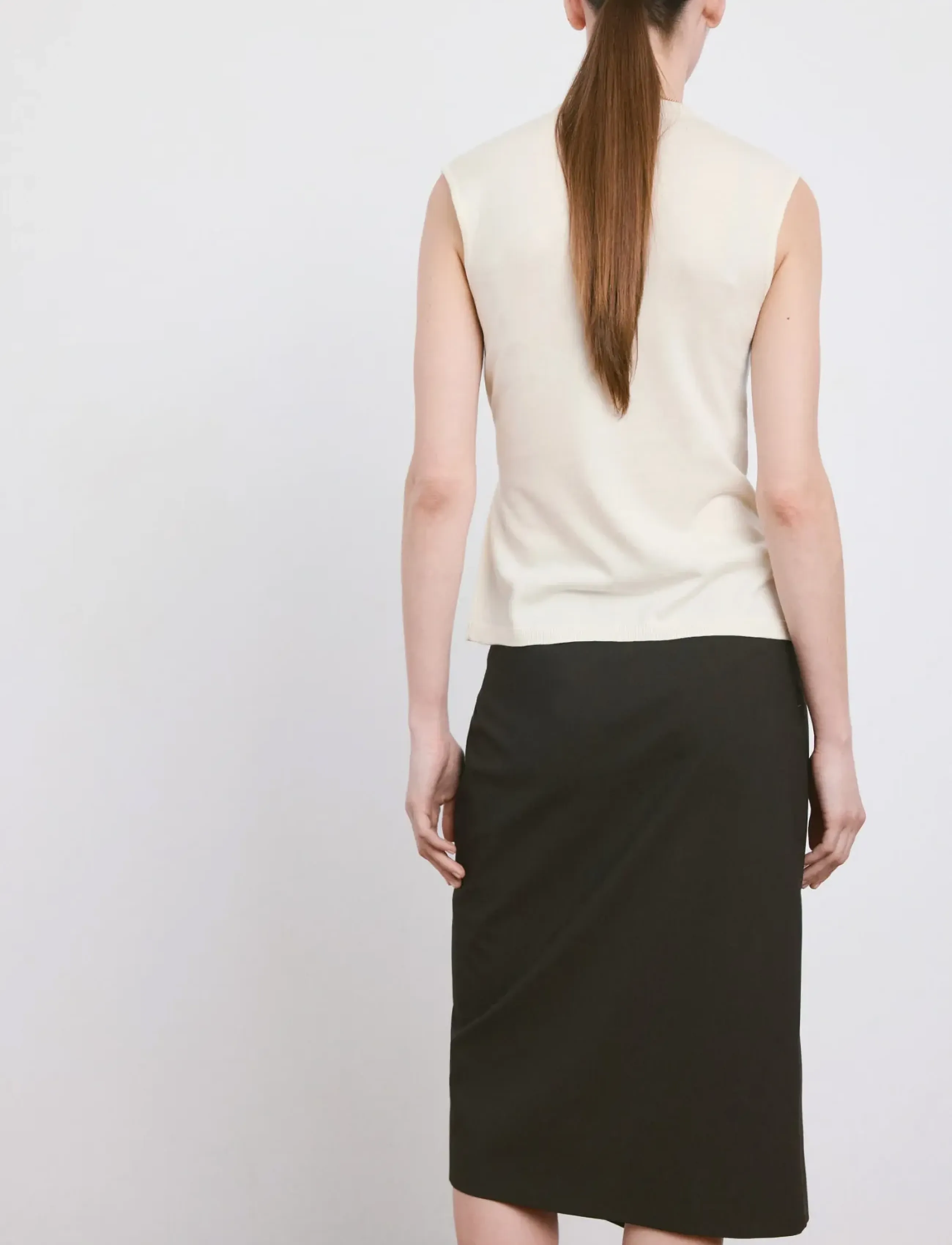 Mango - Side gathered knitted top - laveste priser - light beige - 2