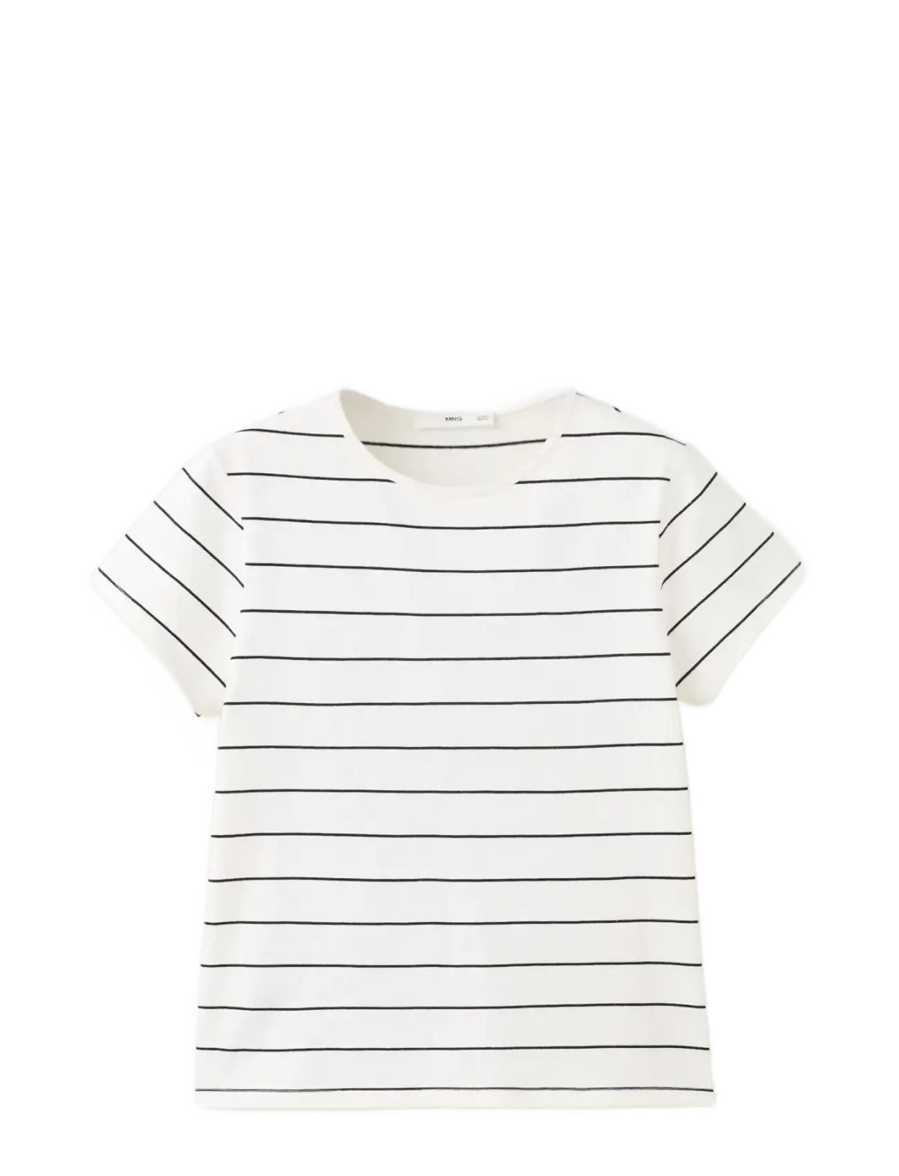 Mango Striped cotton T-shirt - Kleidung - NATURAL WHITE / white