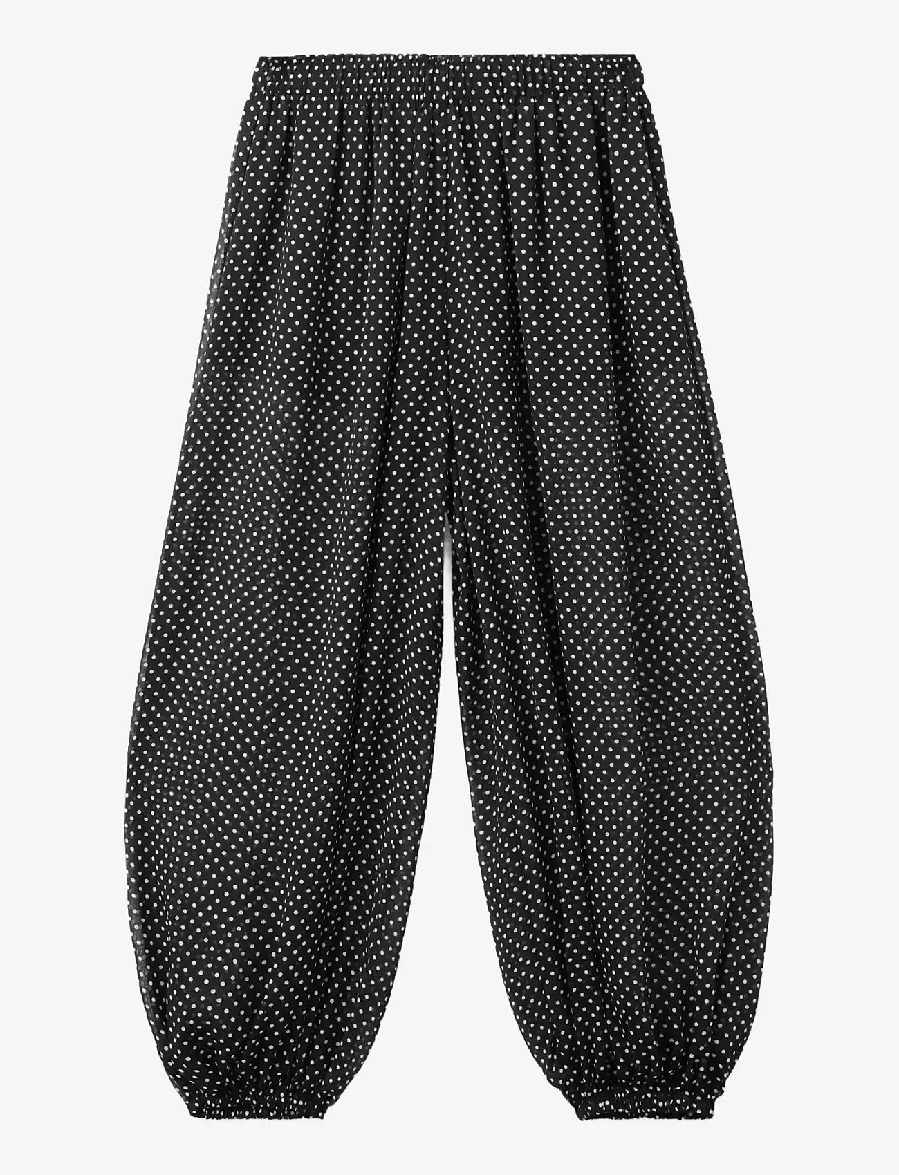 Mango - Polka dot baggy trousers - barrel-bukser - black - 1