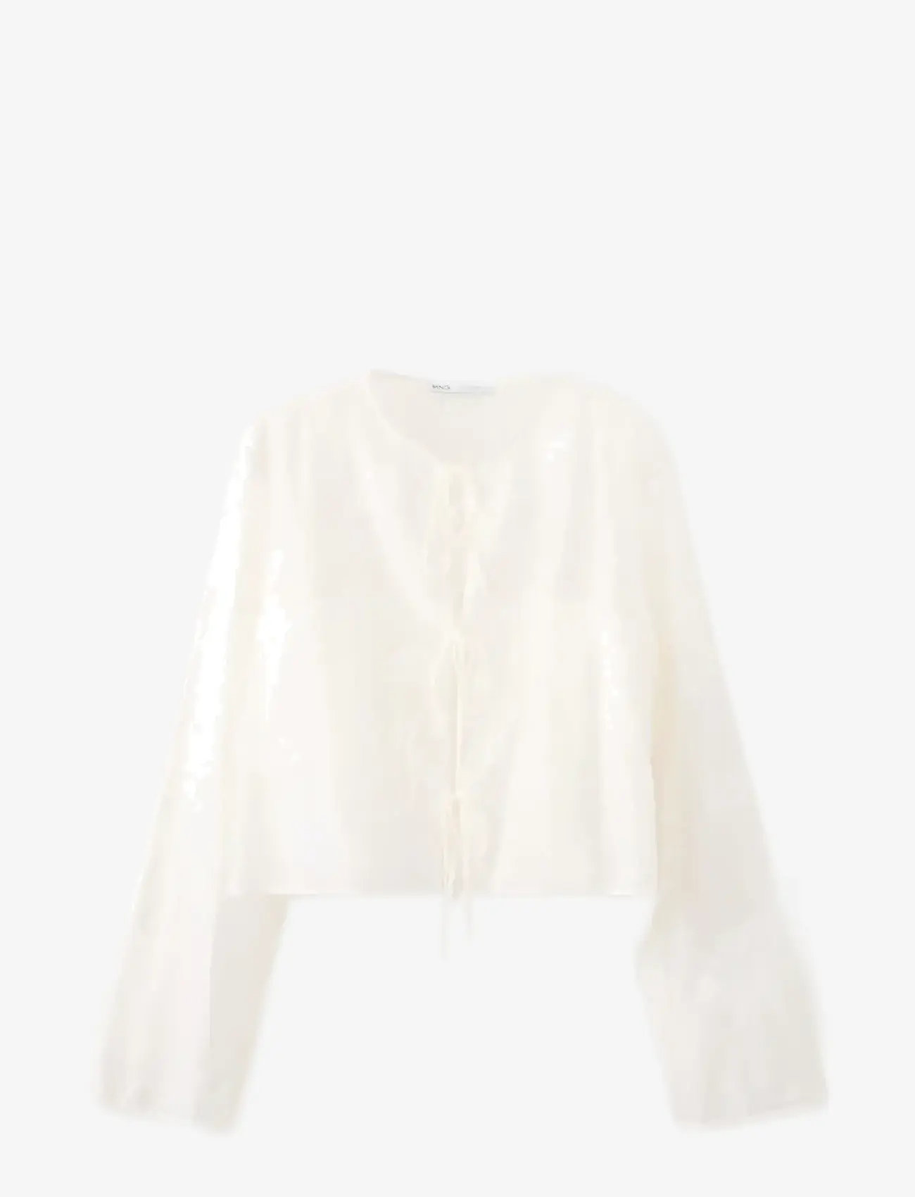 Mango - Lyocell blouse with floral embroidery - langærmede bluser - natural white - 1