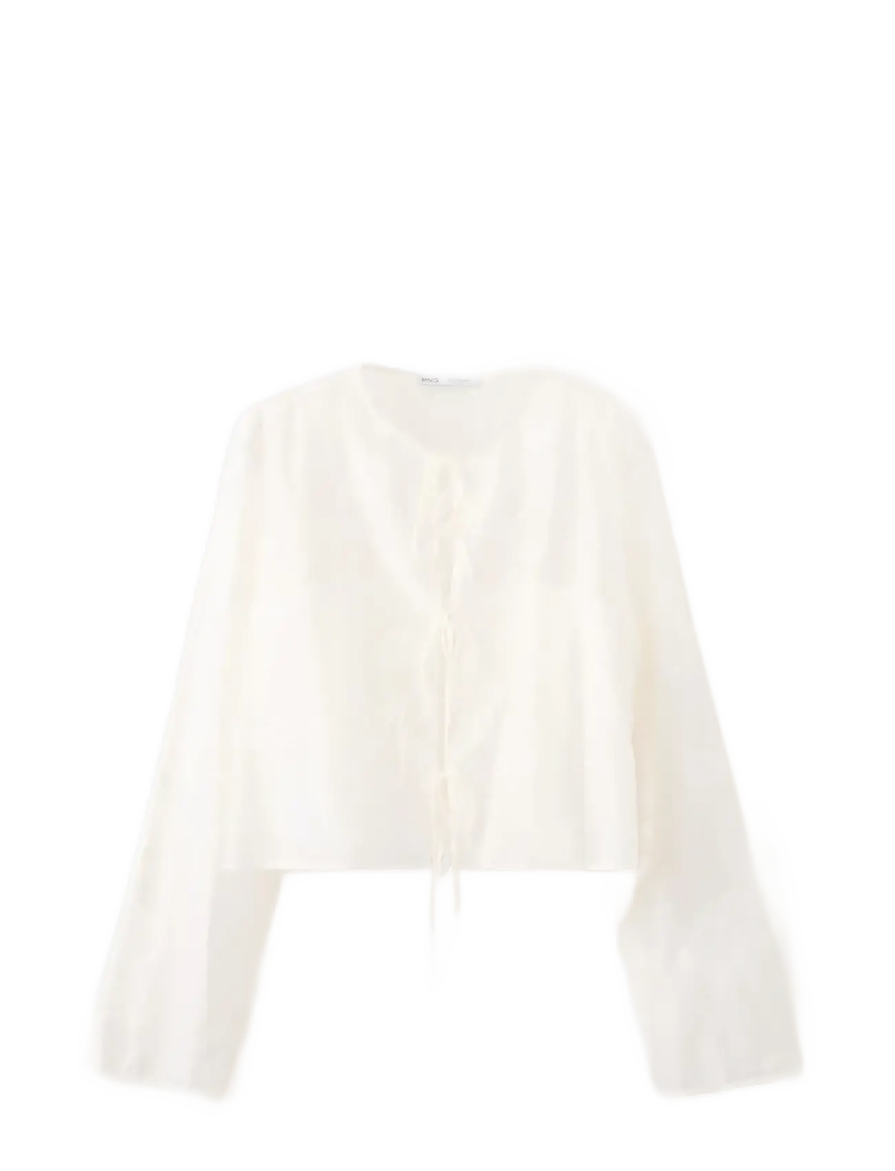 Mango Lyocell blouse with floral embroidery - Inspiration - NATURAL WHITE / white