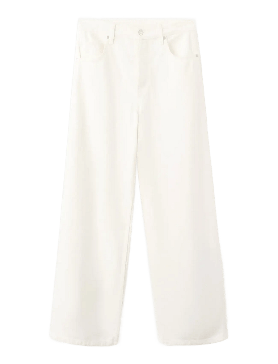 Mango - Low-rise balloon jeans - barrel jeans - white - 1