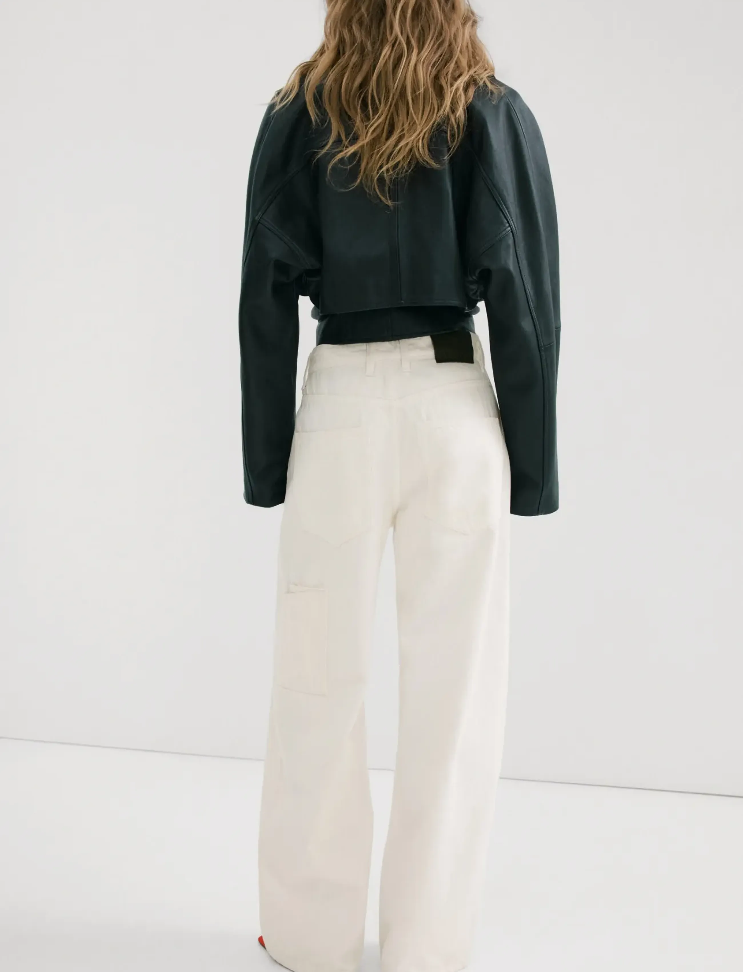 Mango - Low-rise balloon jeans - laia säärega teksad - white - 2