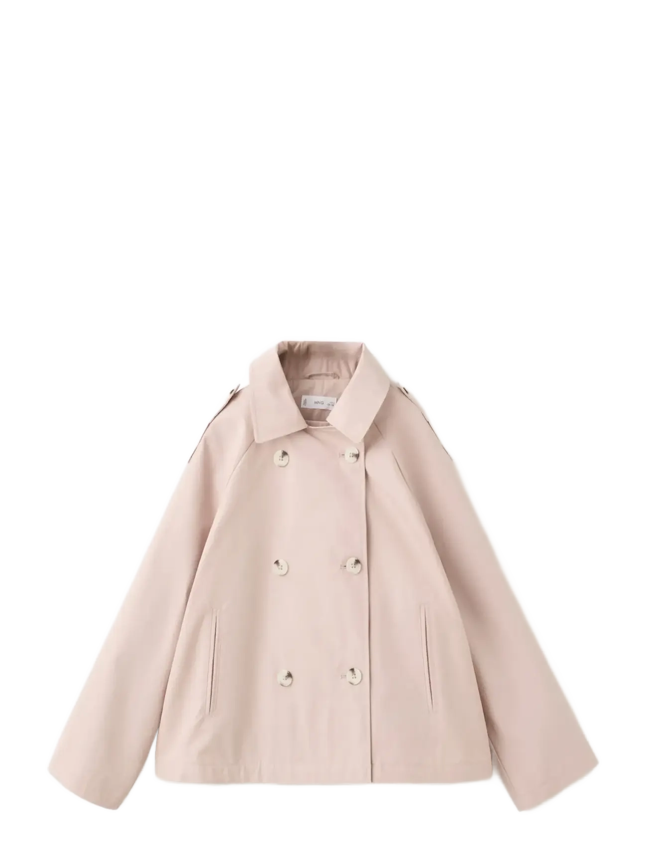 MANGO Double-Breasted Trench Mantel Pink - 116 - Kinder