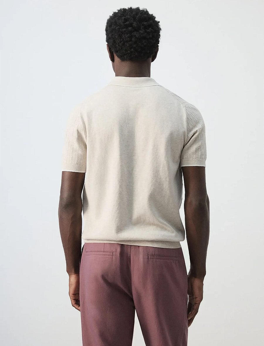 Mango - Structured fine-knit polo shirt - strikkede poloer - lt pastel brown - 2