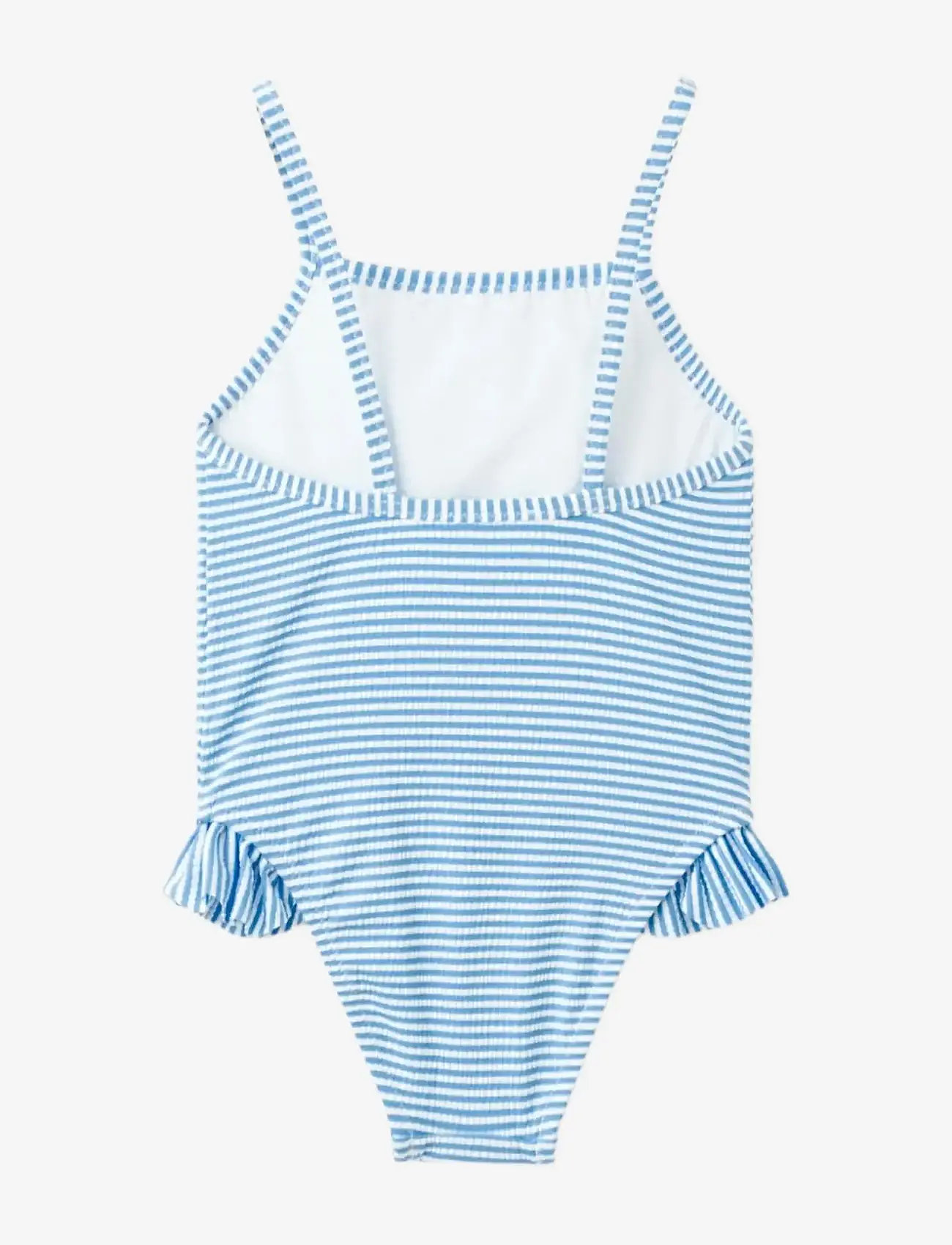 Mango - Ruffled striped swimsuit - badedragter - medium blue - 1