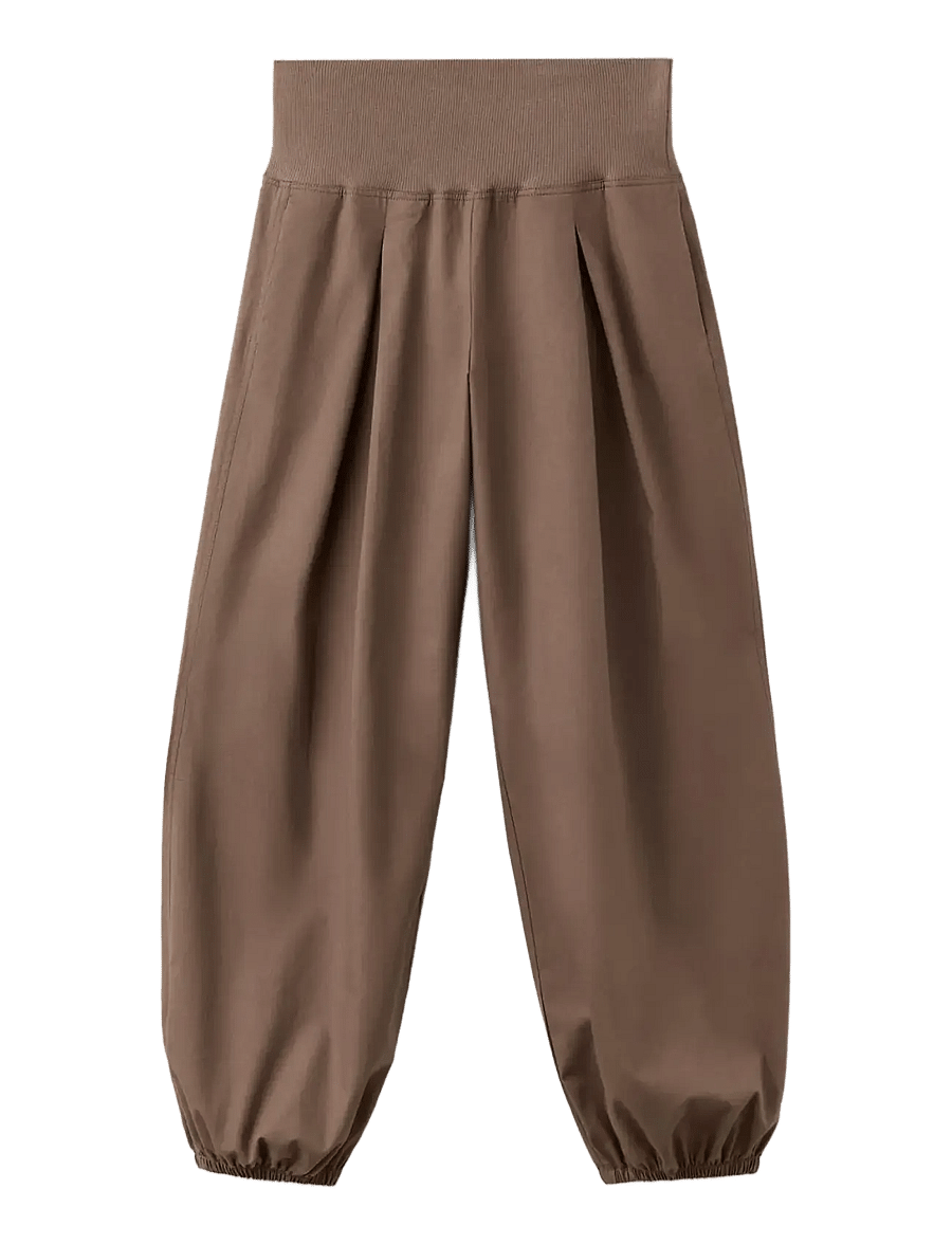 Mango - High-waisted harem pants - hosen mit weitem bein - medium brown - 1