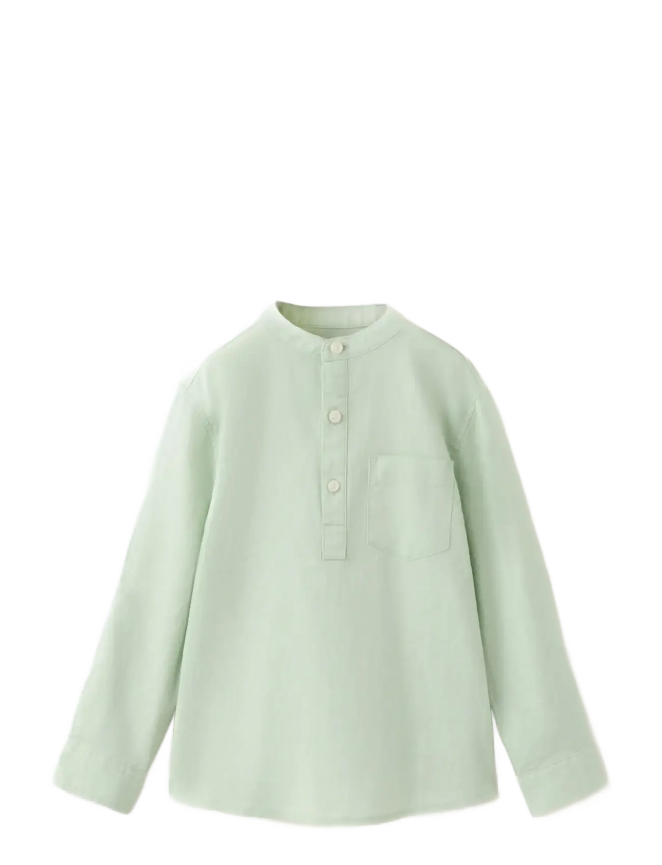 Mango Pocket Linen Shirt, 2-3, Shirts, Grün - Long-sleeved Kinder