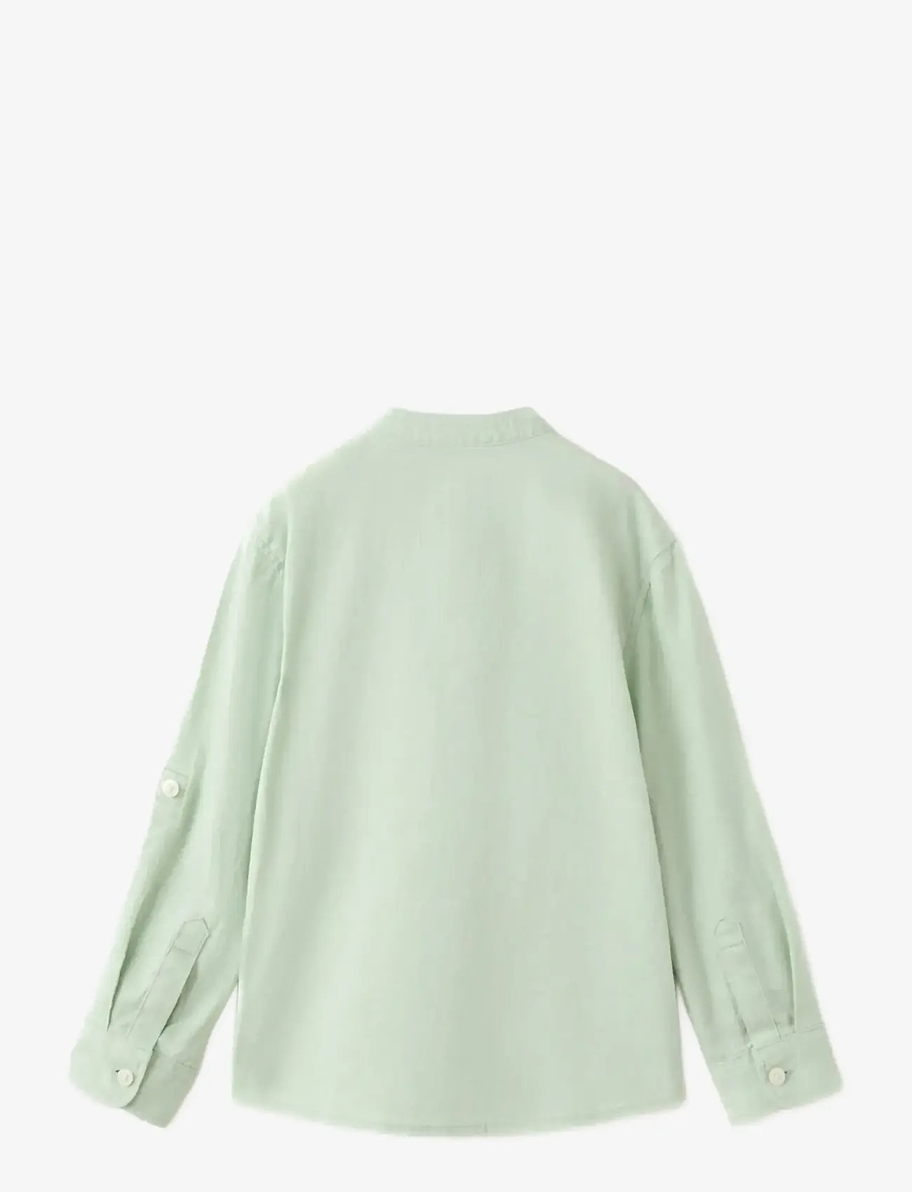 Mango - Pocket linen shirt - langærmede skjorter - green - 1
