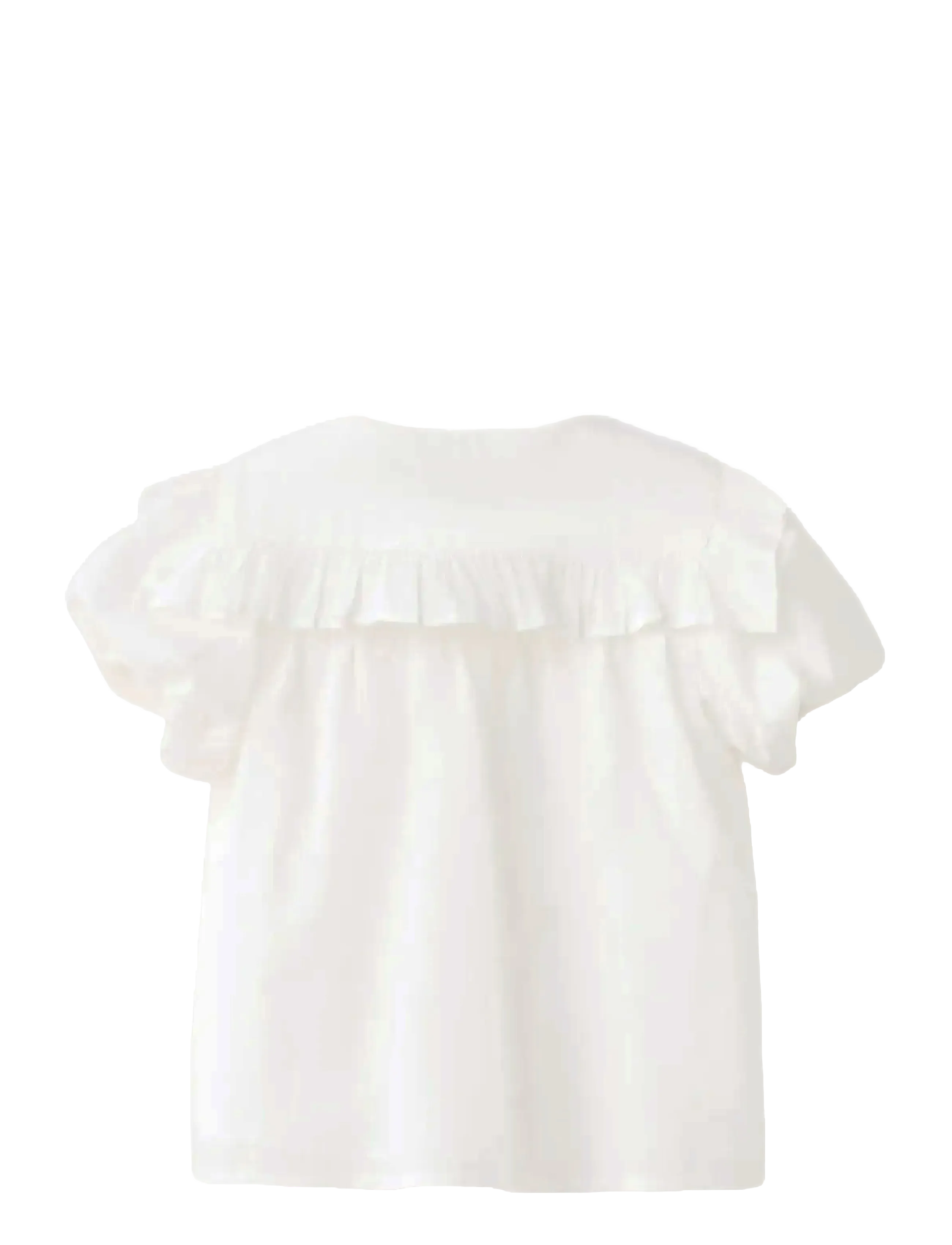 Mango - Ruffled cotton blouse - bluser & tunikaer - white - 1