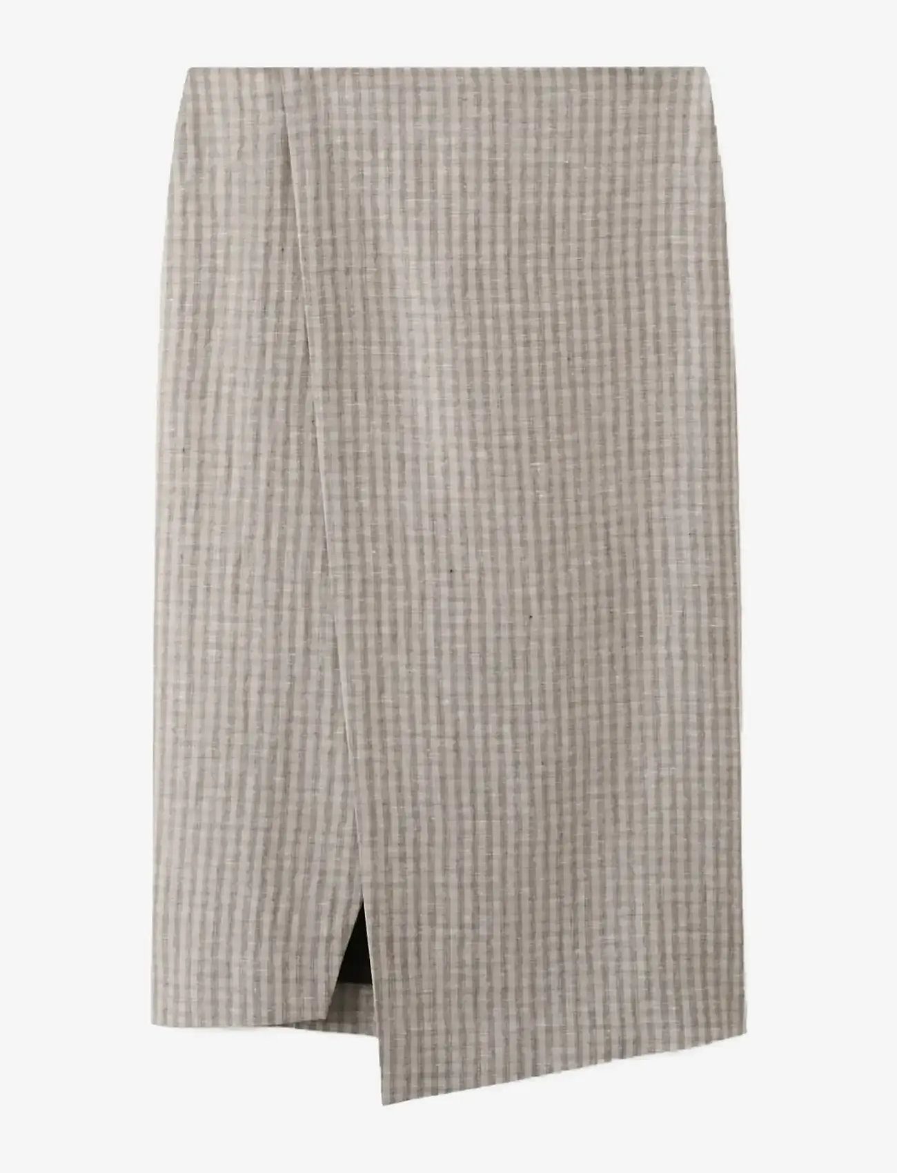 Mango - Check wrap skirt - festtøj til outletpriser - lt pastel grey - 1