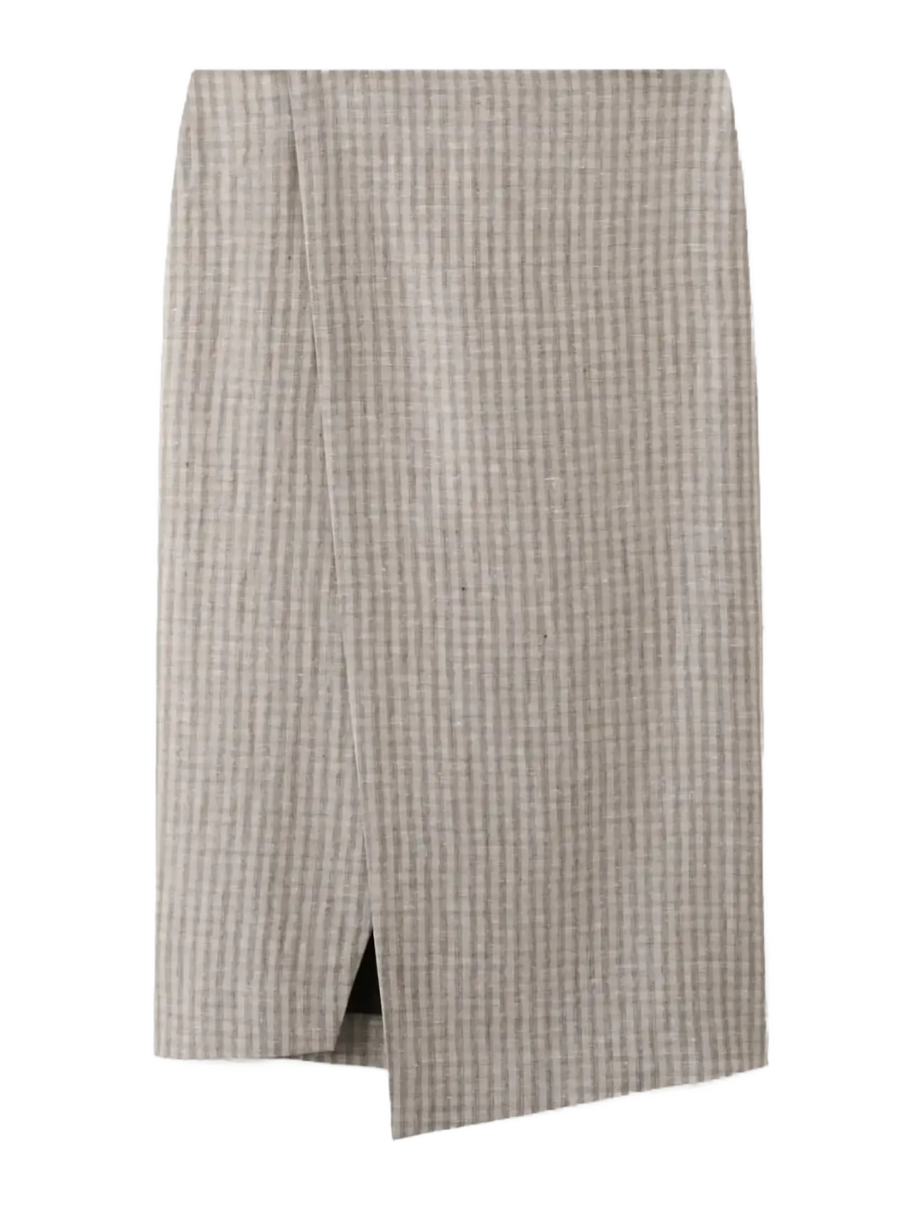 Mango Check wrap skirt - Midi nederdele - LT PASTEL GREY / beige
