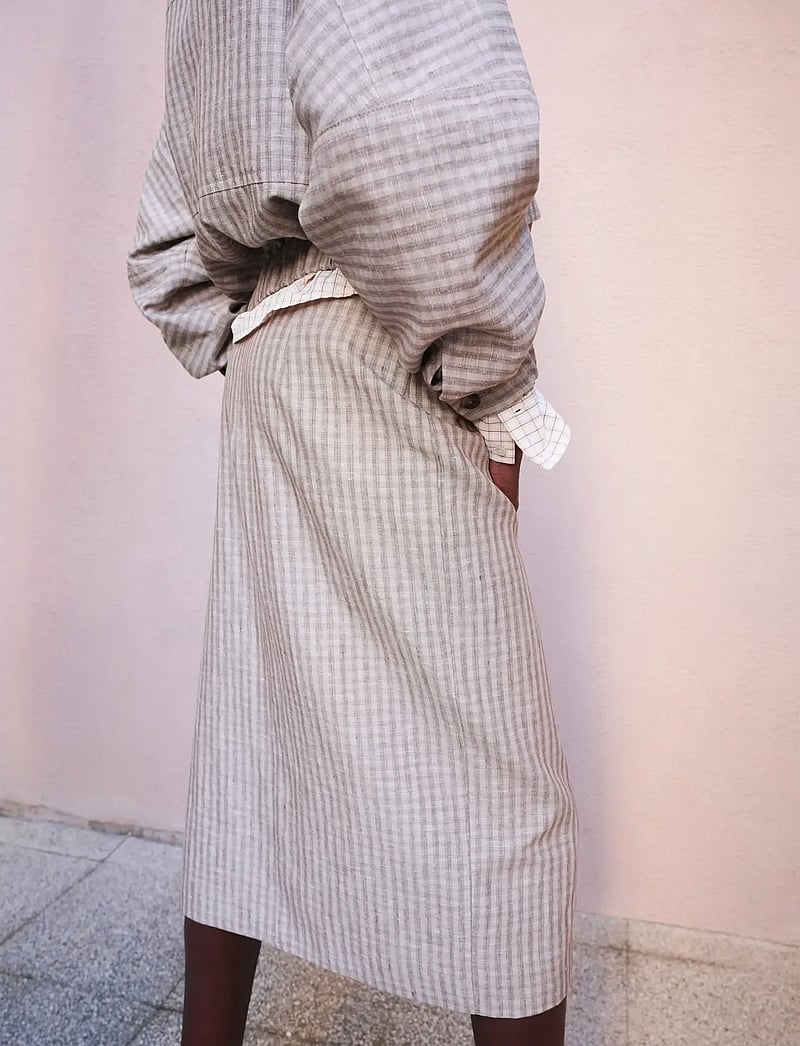 Mango - Check wrap skirt - slå-om-nederdele - lt pastel grey - 2