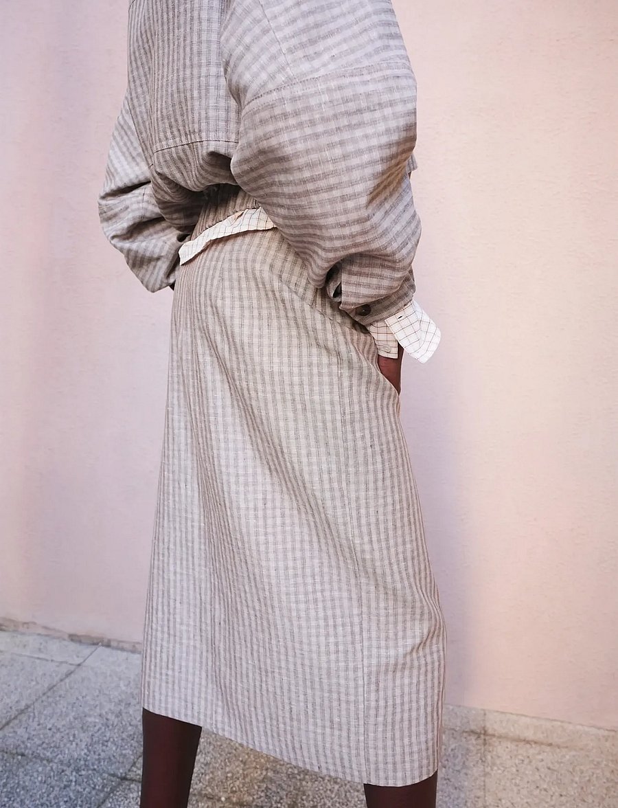 Mango - Check wrap skirt - omlottkjolar - lt pastel grey - 2