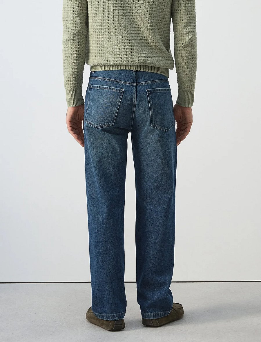 Mango - Straight fit cotton-linen jeans - regular jeans - open blue - 2