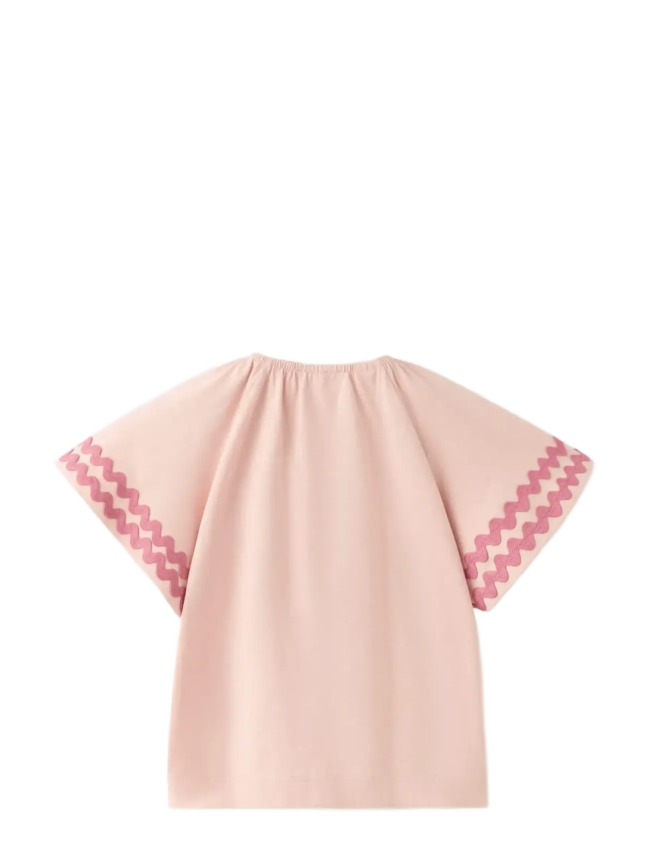 Mango - Cotton t-shirt with contrasting trim - kortærmede t-shirts - pink - 1