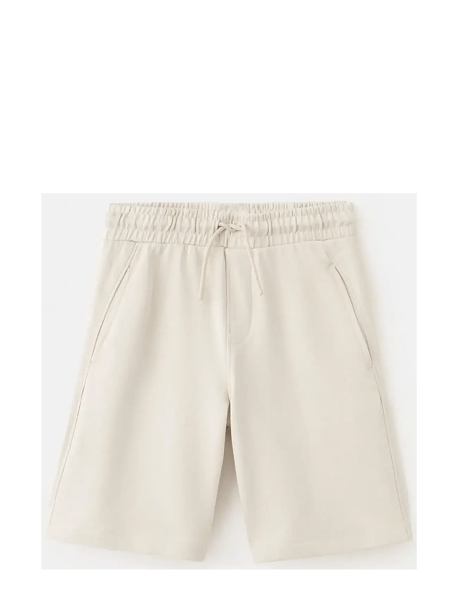 Mango - Basic cotton bermuda shorts - casual shorts - light beige - 0