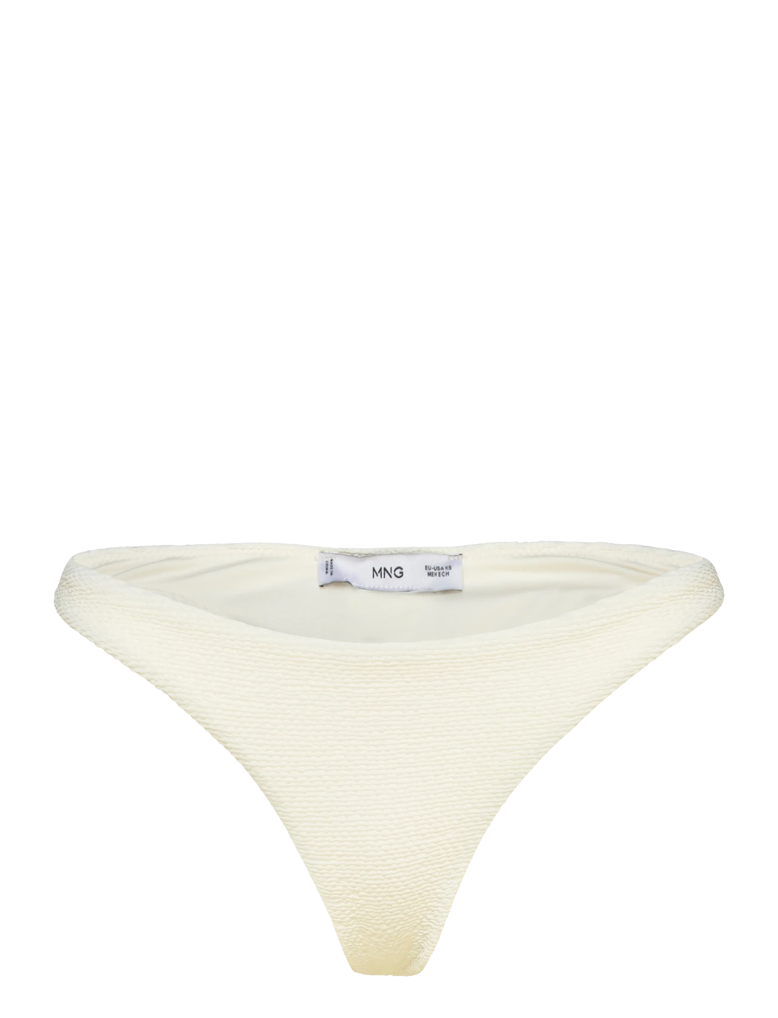 MANGO Brazilian Textured Bikini Knicker Weiß - M - Damen