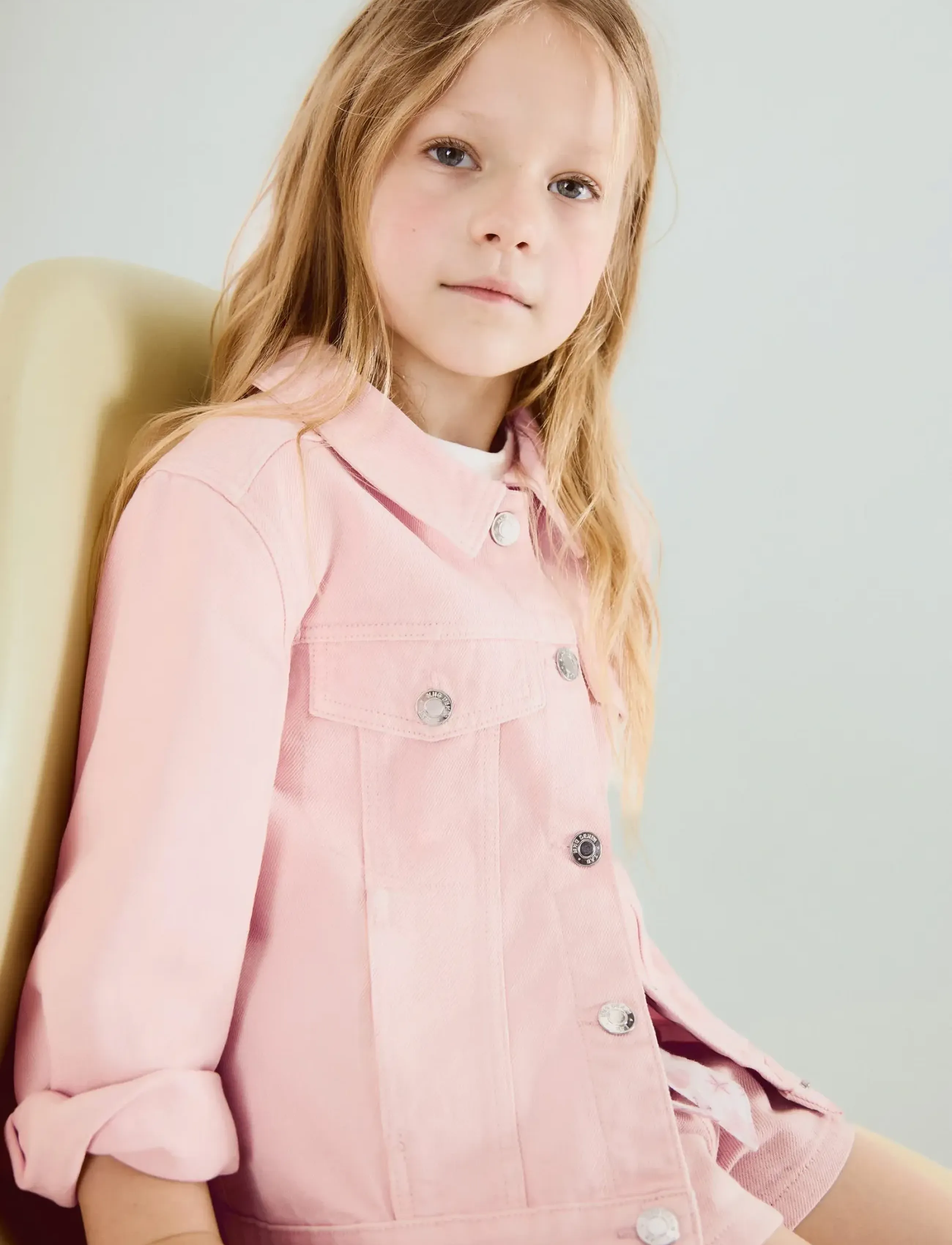 Mango Denim Jacket Pockets, 12-18M, Jackets & Coats, Rosa - Corduroy, Kinder