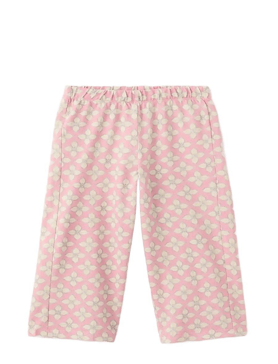 Mango - Printed cotton trousers - bukser - pink - 0