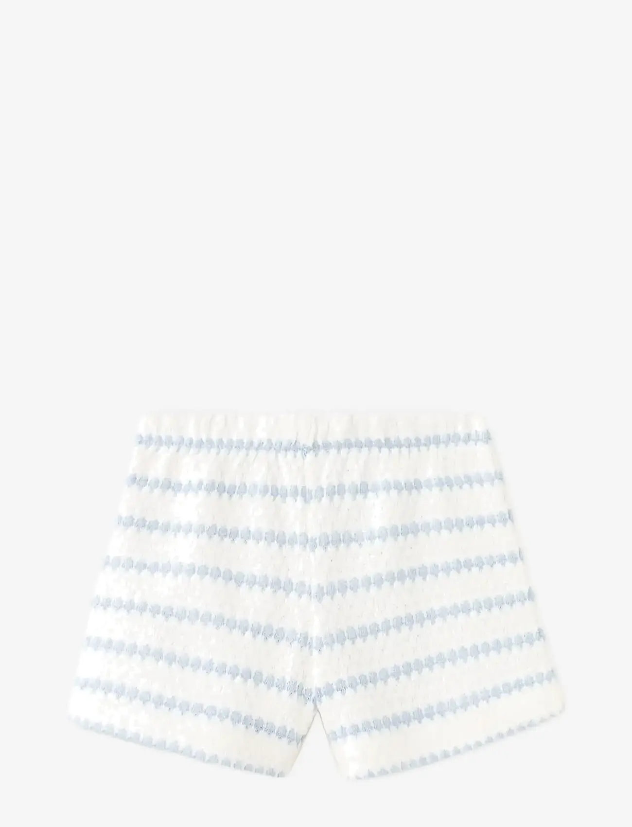 Mango - Striped crochet shorts - casual shorts - lt-pastel blue - 0