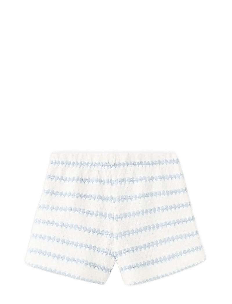 Mango - Striped crochet shorts - casual shorts - lt-pastel blue - 0