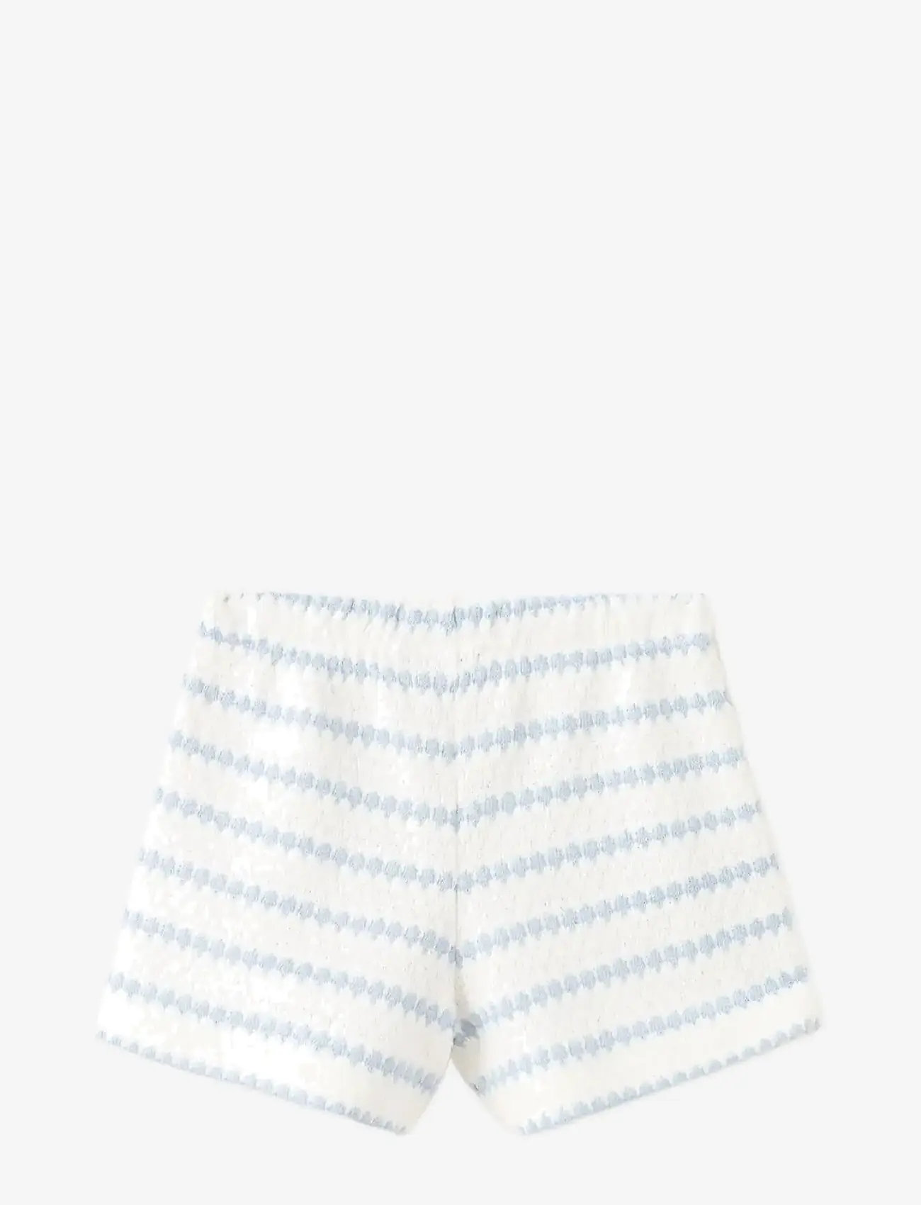 Mango - Striped crochet shorts - casual shorts - lt-pastel blue - 1