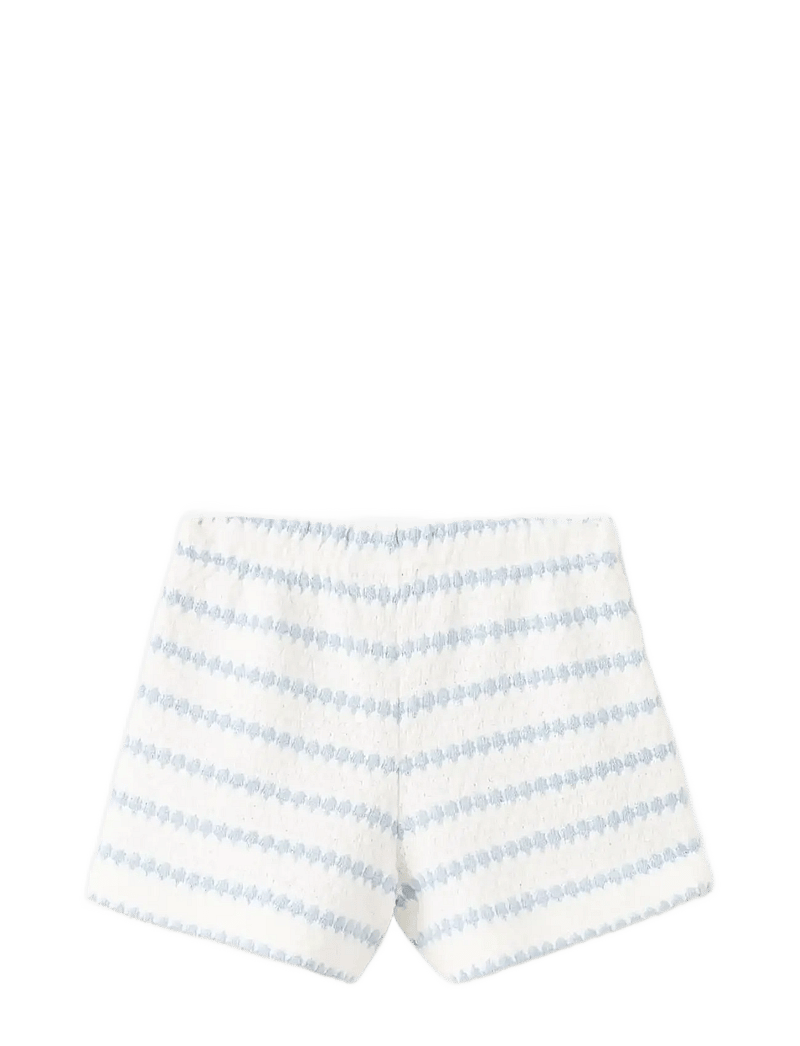 Mango - Striped crochet shorts - casual shorts - lt-pastel blue - 1