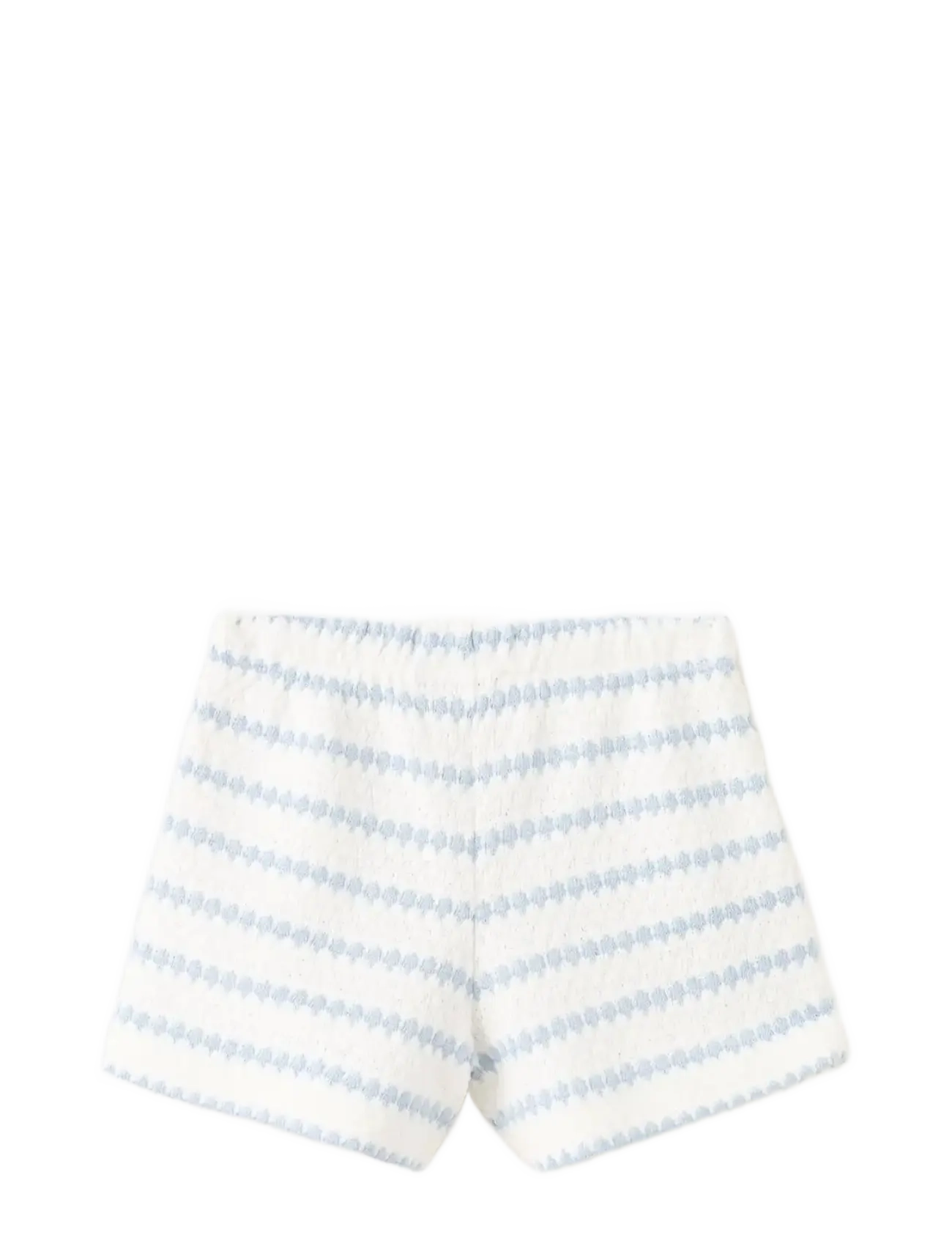 Mango - Striped crochet shorts - casual shorts - lt-pastel blue - 1