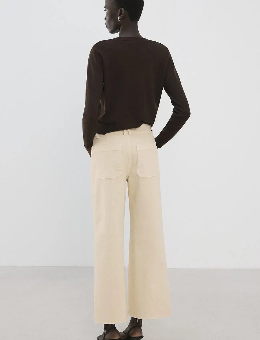 Mango - Catherin culotte high-rise jeans - culottes - yellow - 2