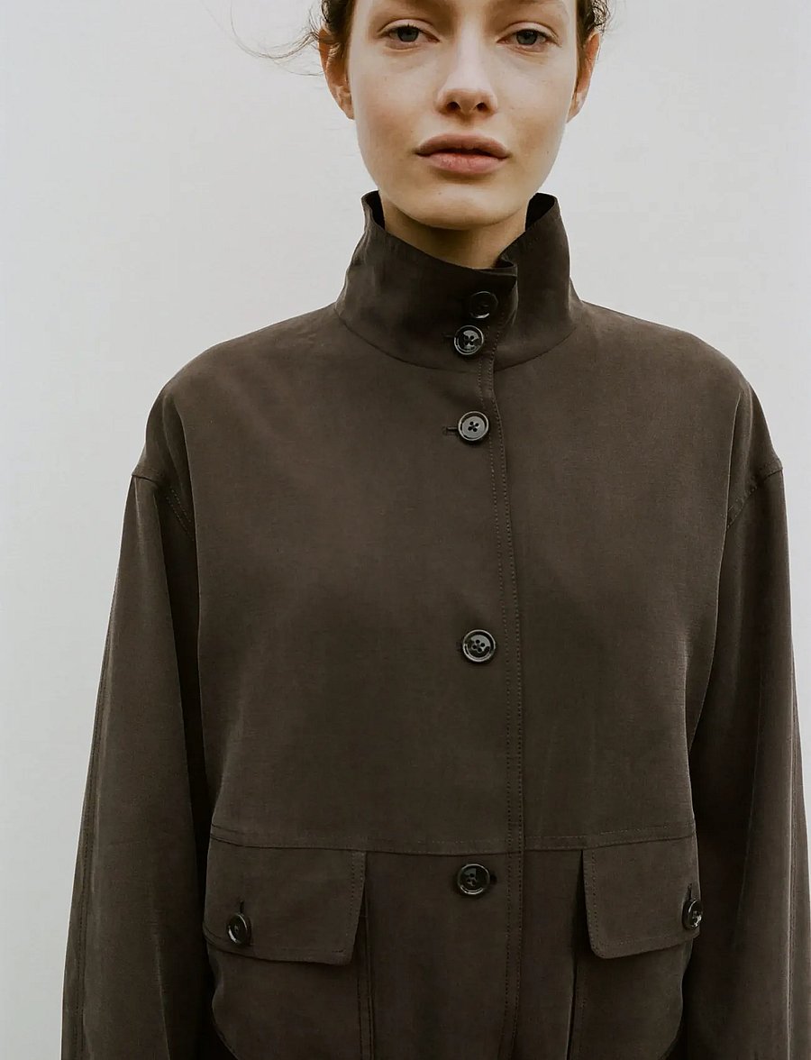 Mango - Oversize jacket with pockets - utility-jakker - dark brown - 2