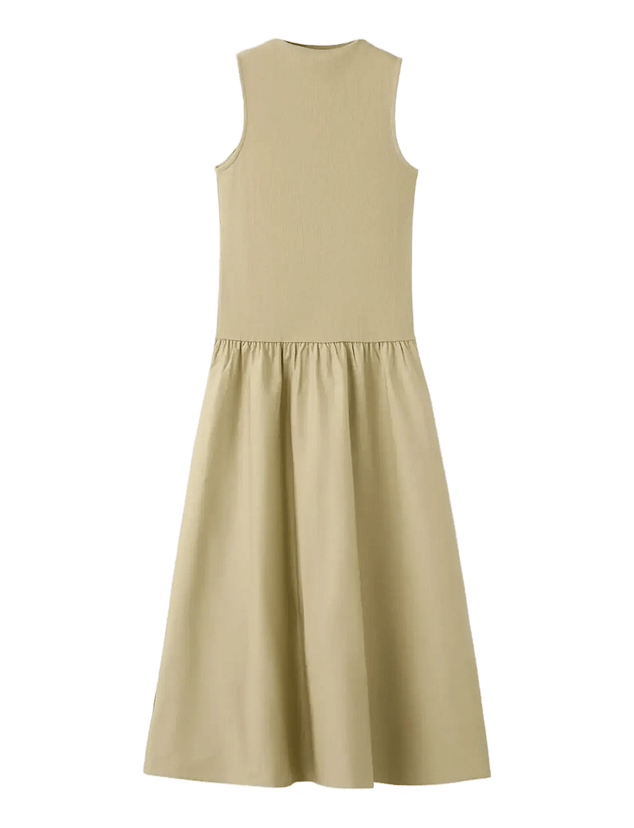 Mango - Contrast-bodice dress - midimekot - dark green - 1