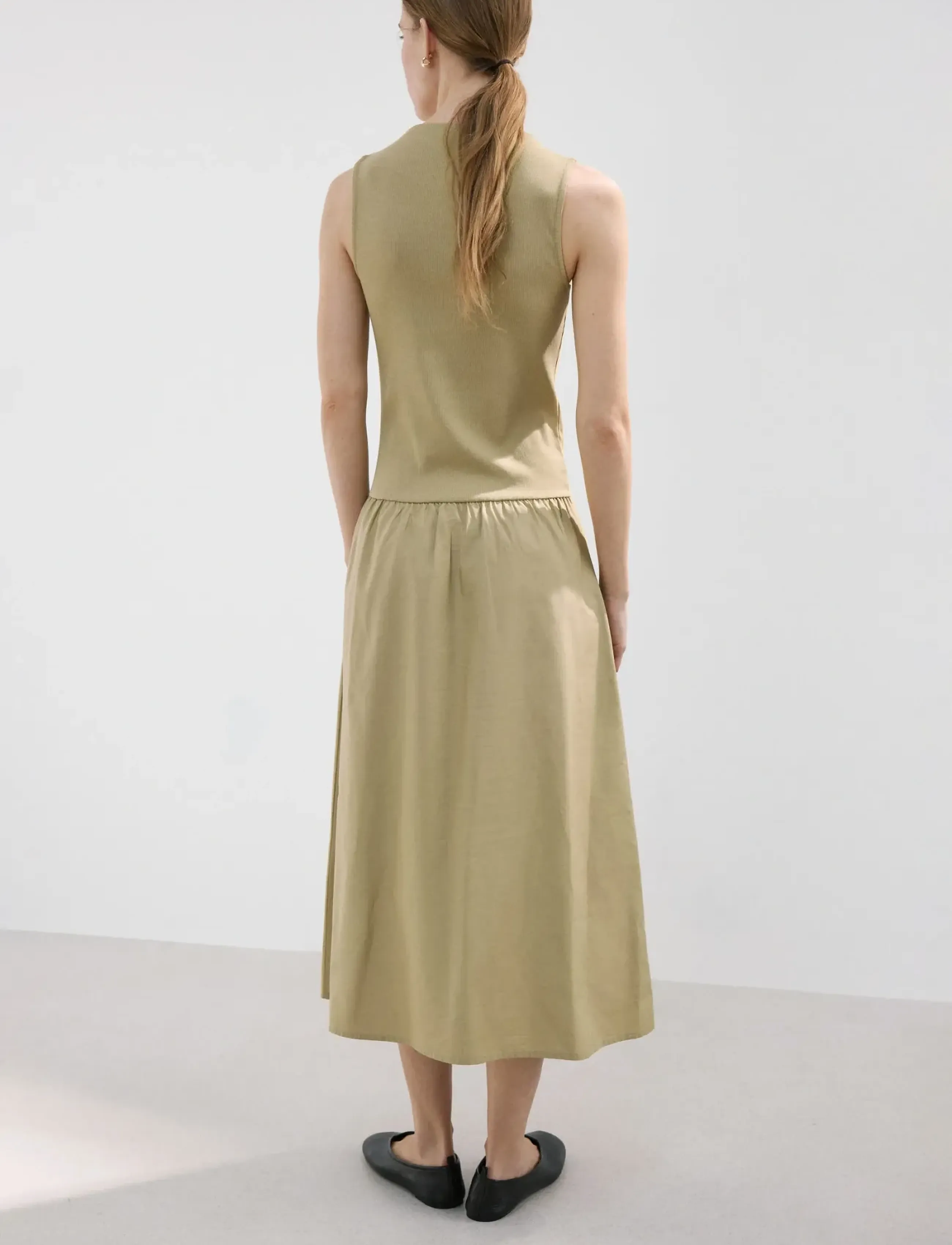 Mango - Contrast-bodice dress - midimekot - dark green - 2